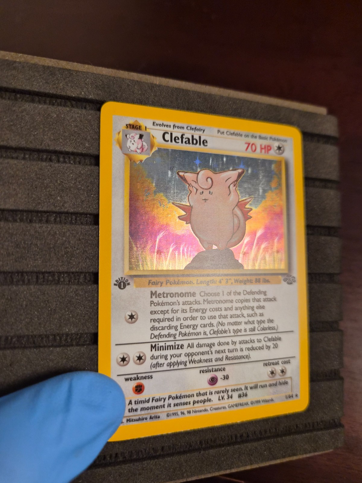 Pokemon TCG Clefable 01/64 Jungle Holo 1st Edition NM/NM+