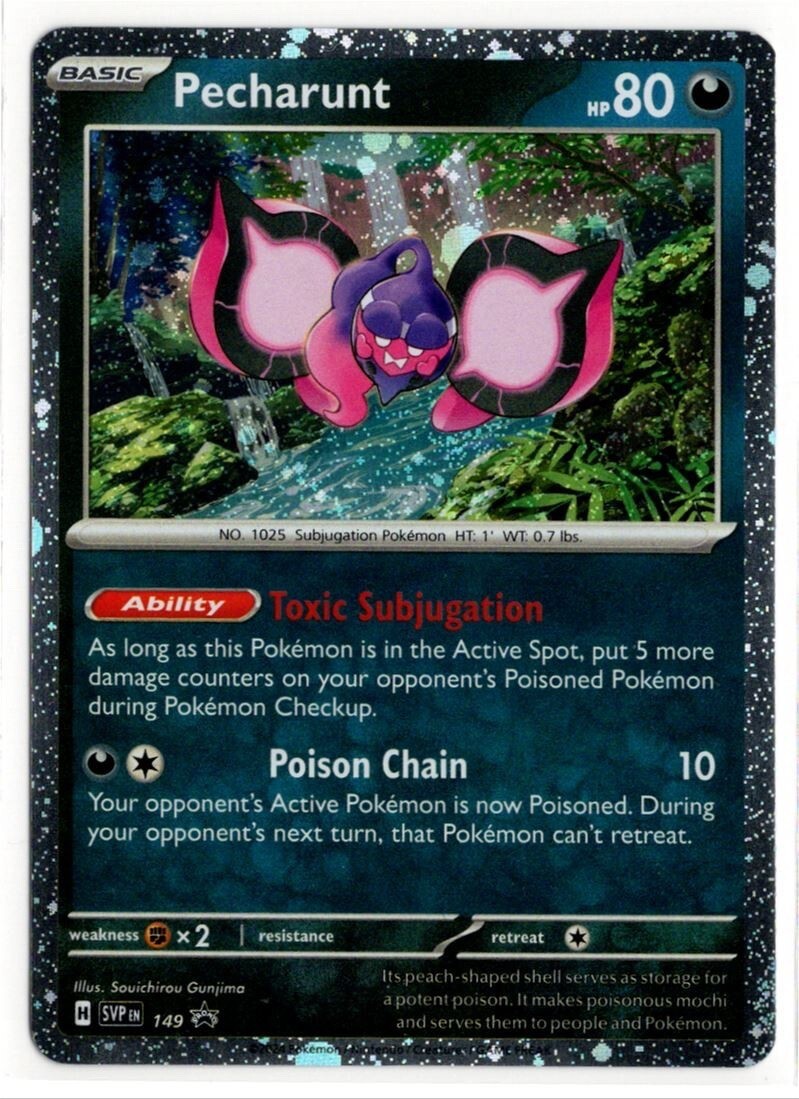 Pokemon – Pecharunt – SVP 149 – Black Star Promo– Cosmos Shiny Holo Rare – NM/M