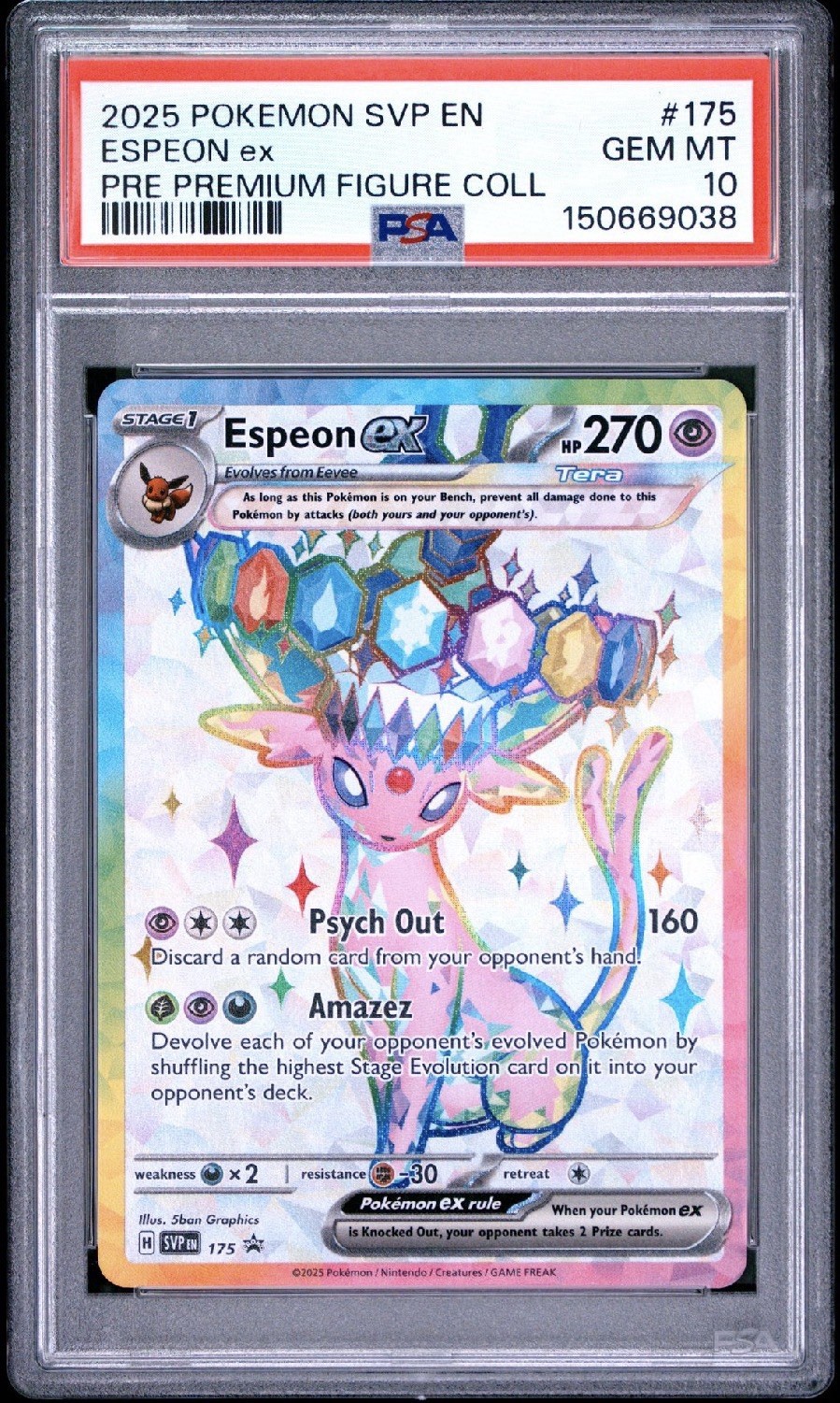 2025 POKEMON SVP EN-SV BLACK STAR PROMO #175 ESPEON EX PSA 10