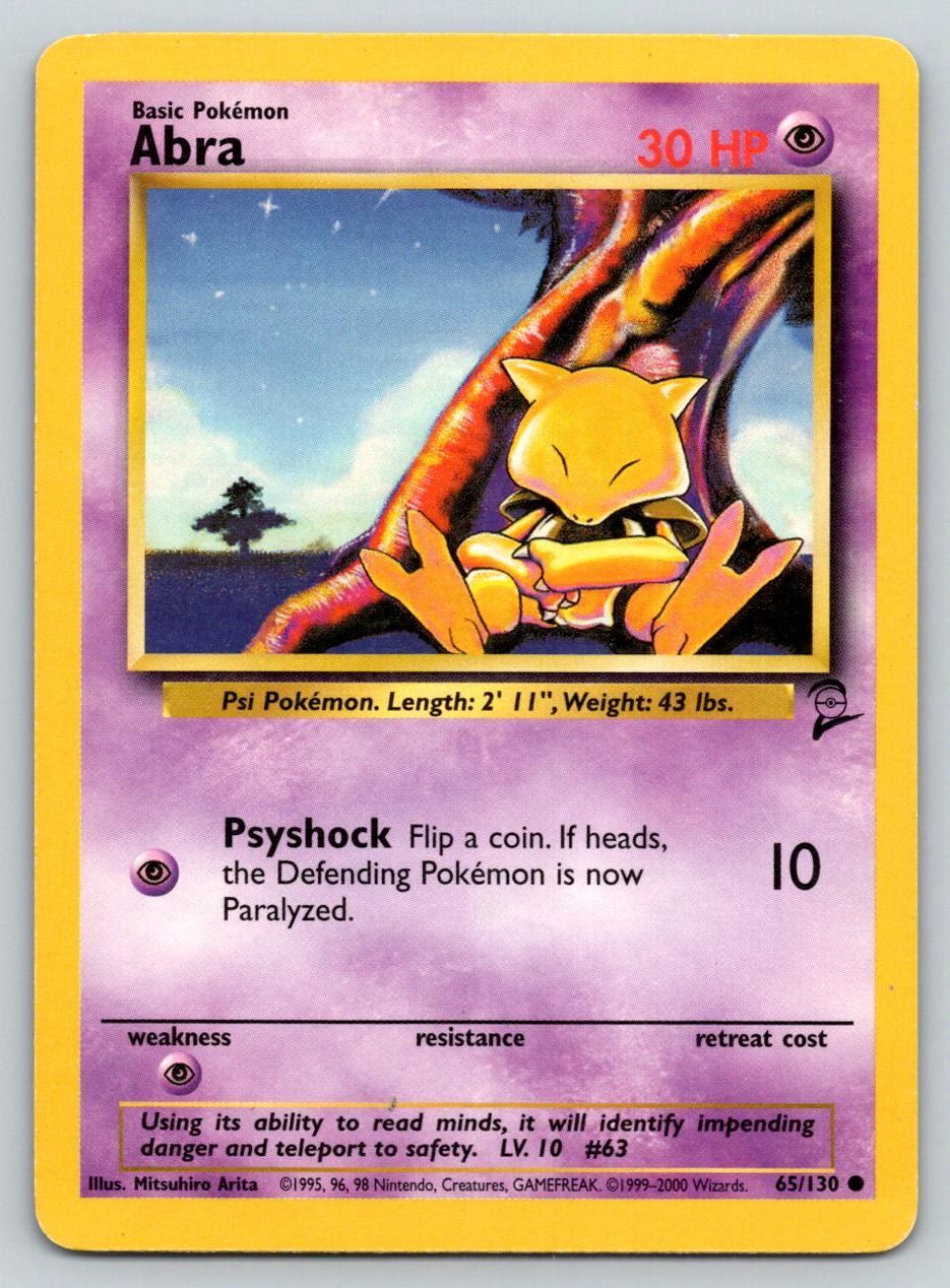 ABRA 43/102 C BASE SET UNLIMITED POKEMON HP ARITA