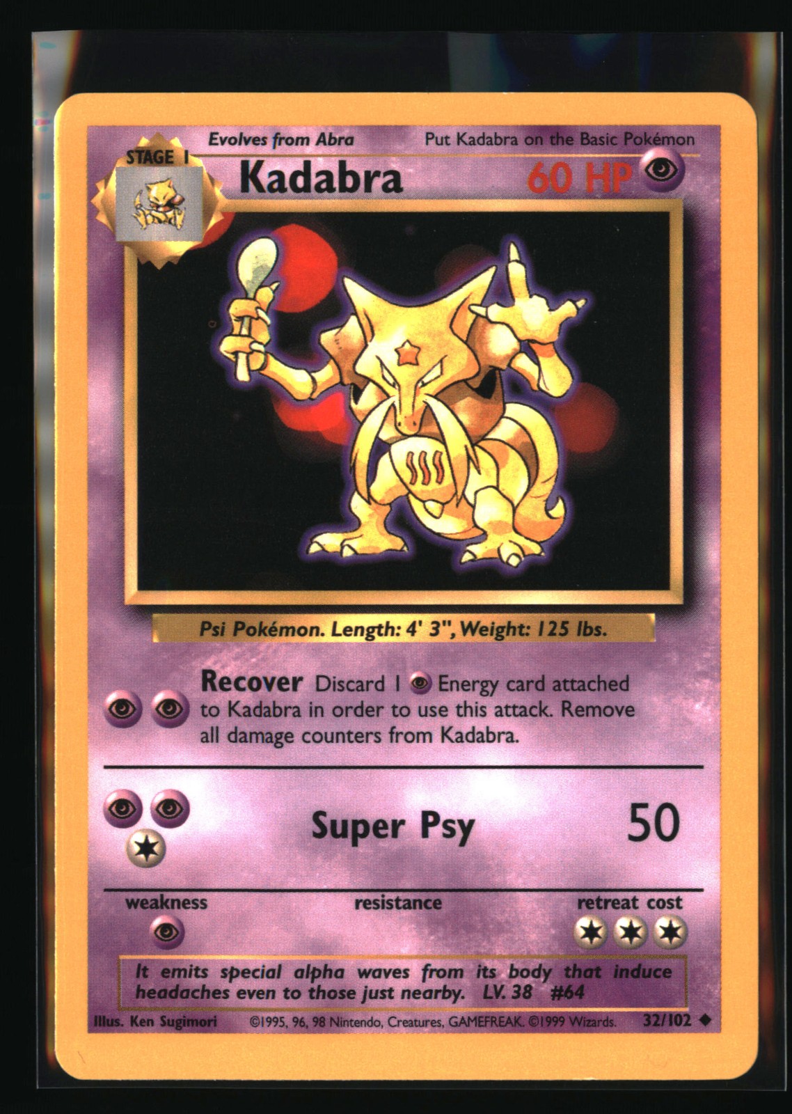 Base Set (Shadowless) #032/102 Kadabra