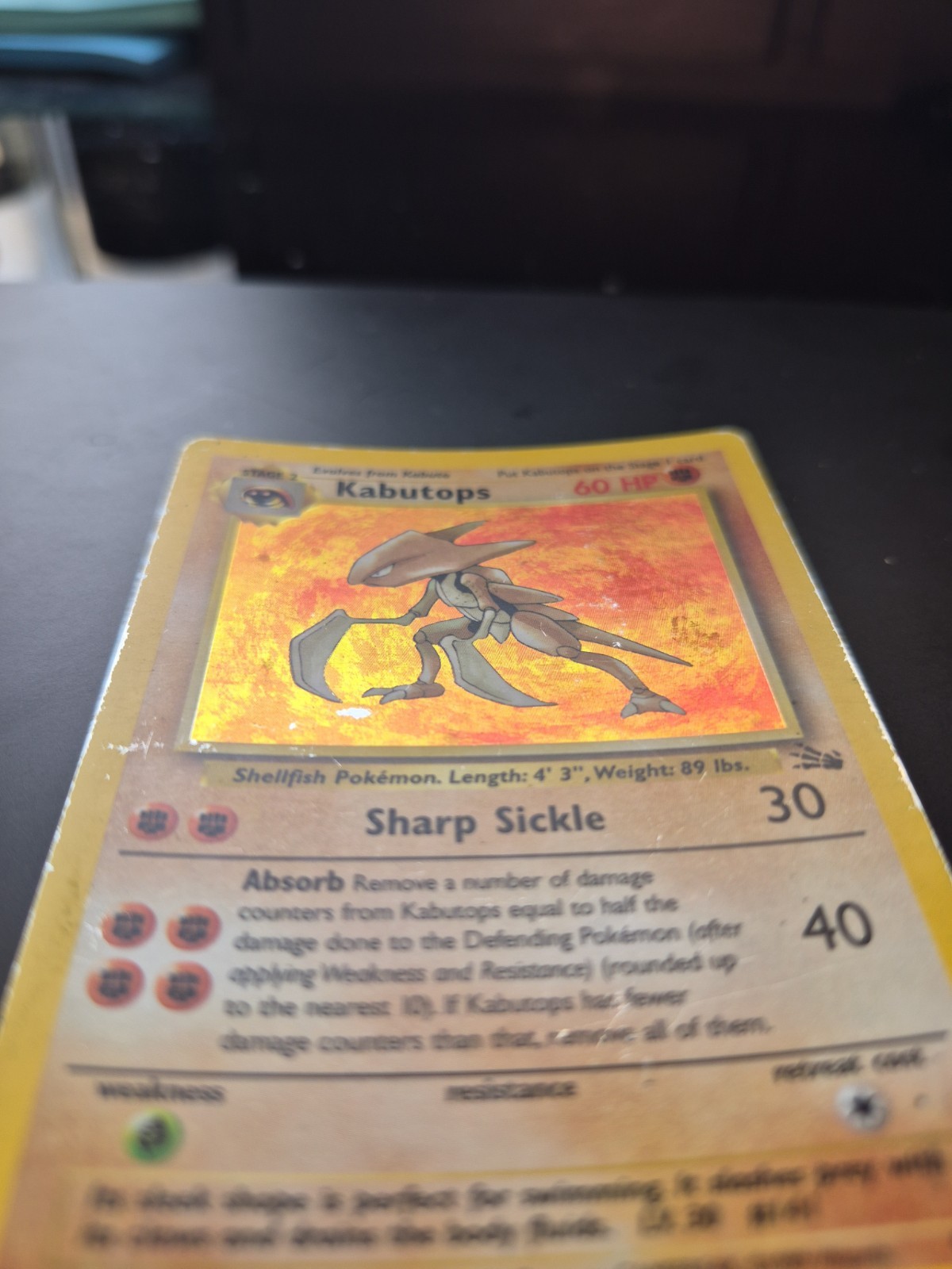 Kabutops 9/62 Fossil Holo