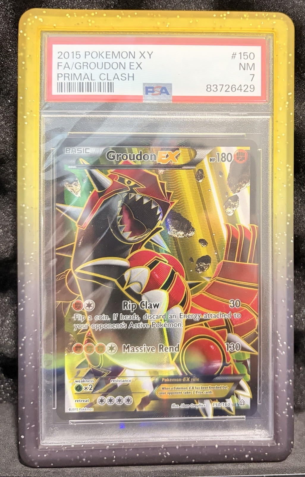 Groudon EX (150 Full Art) 150/160 XY – Primal Clash Holo PSA 7
