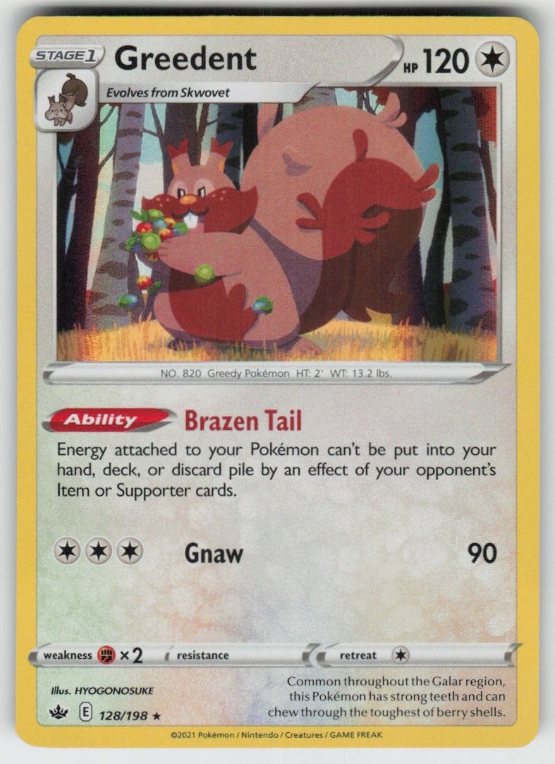 GGC-3 Greedent 128/198 Holo Rare SWSH06: Chilling Reign