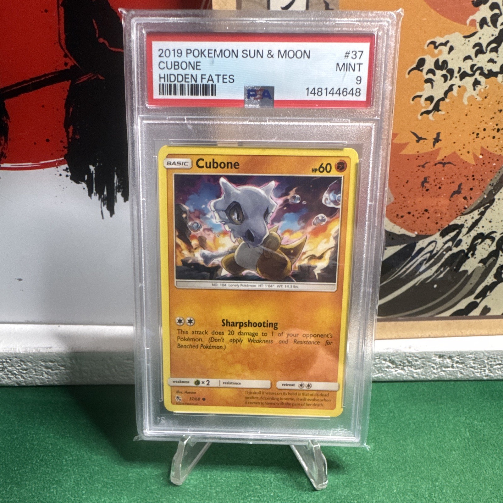 Pokemon TCG Cubone Hidden Fates PSA 9 37/68 2019 English Regular Common