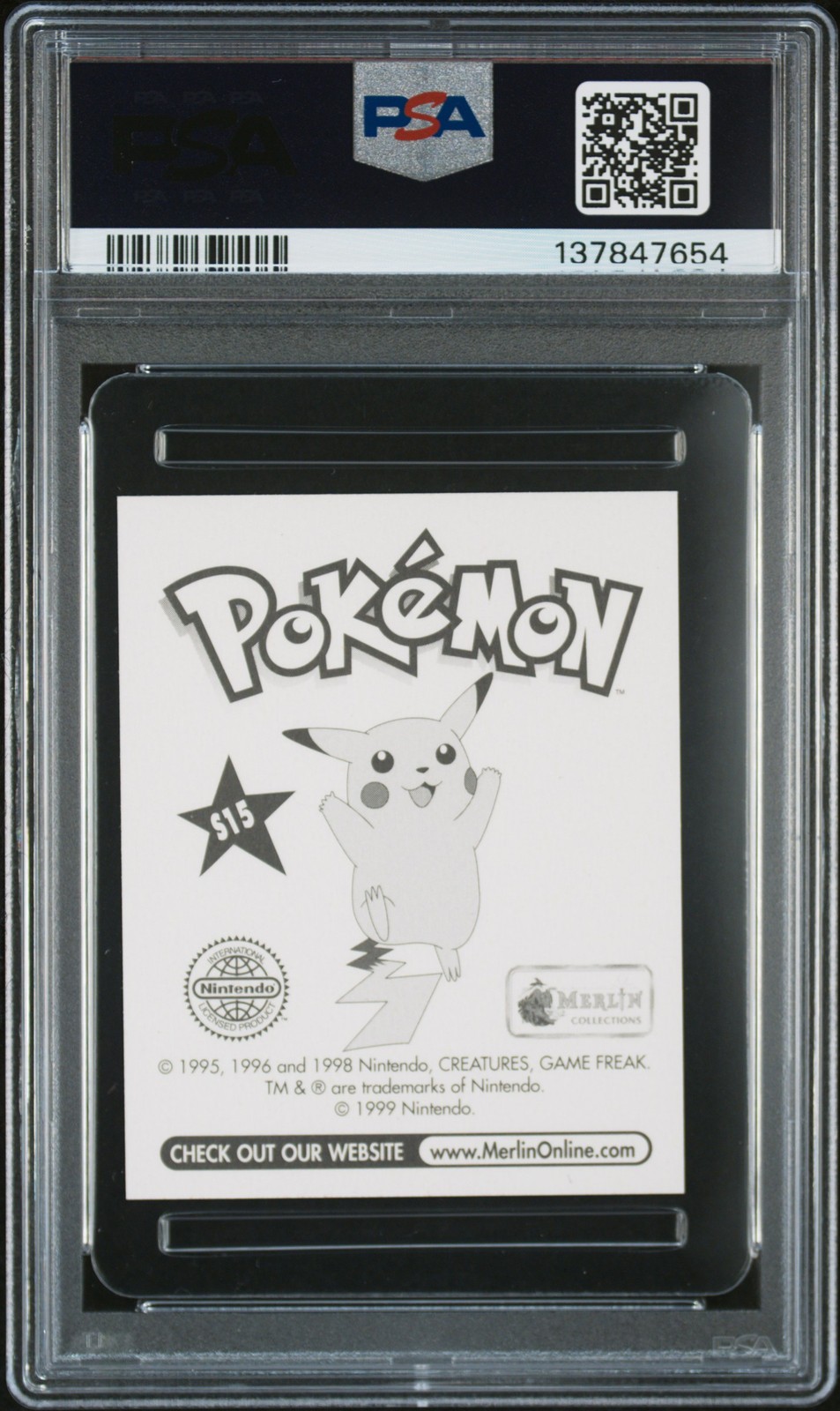 1999 MERLIN POKEMON #S15 GENGAR-PRISM PSA 10