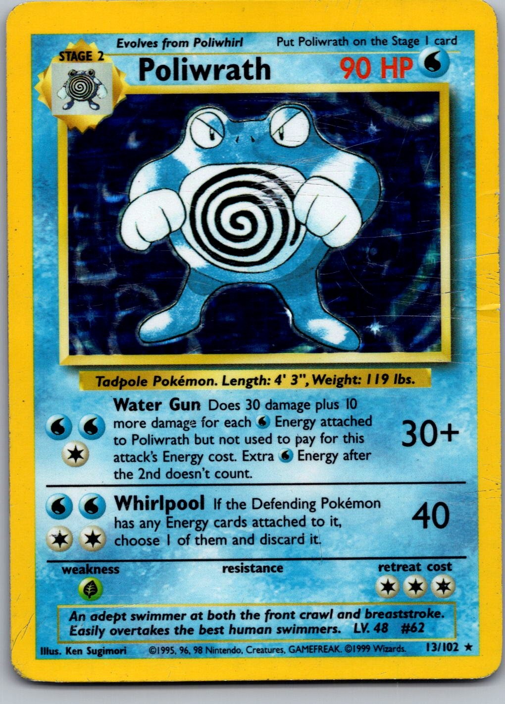 Poliwrath Holo Holo Rare Base Set 013/102 HP