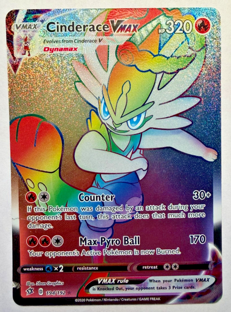 Cinderace VMAX (Secret) 194/192 Swsh02: Rebel Clash Holo