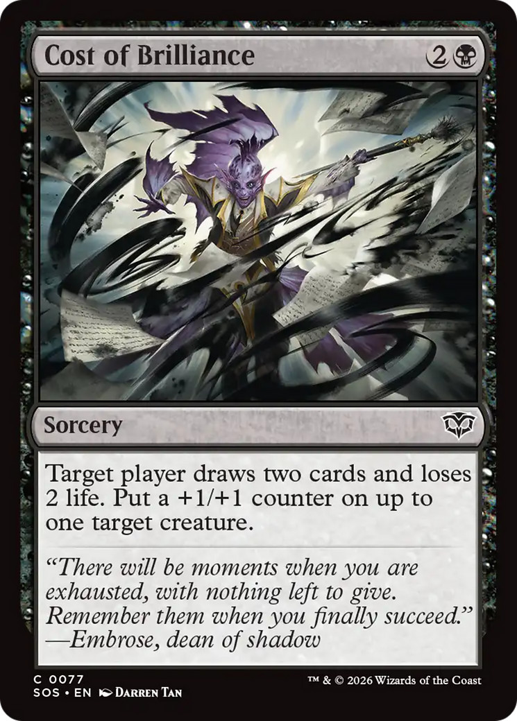 x1 Cost of Brilliance SOS Secrets of Strixhaven MTG 77 M/NM 1x