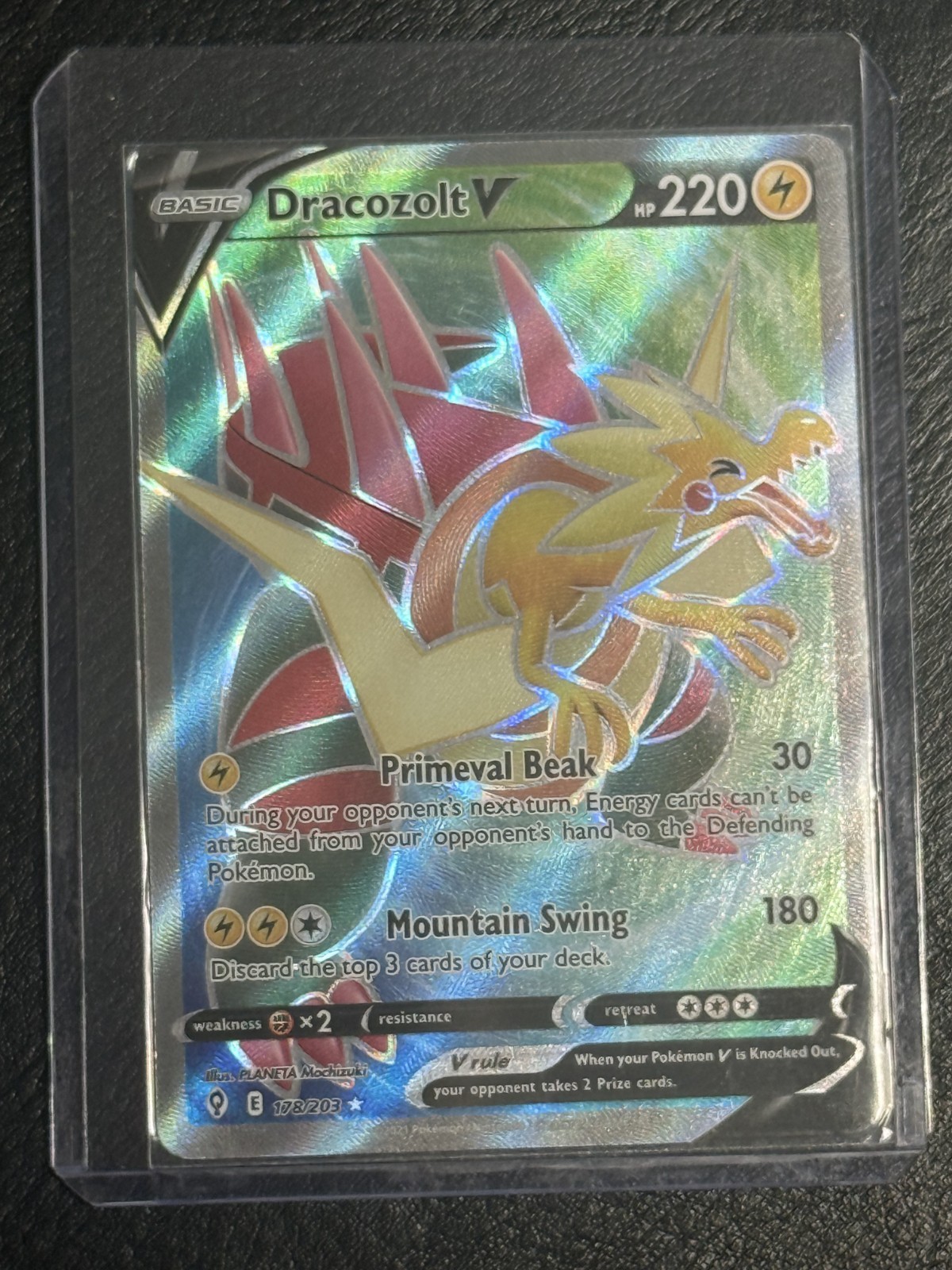 Dracozolt V (Full Art) 178/203 SWSH07: Evolving Skies Holo