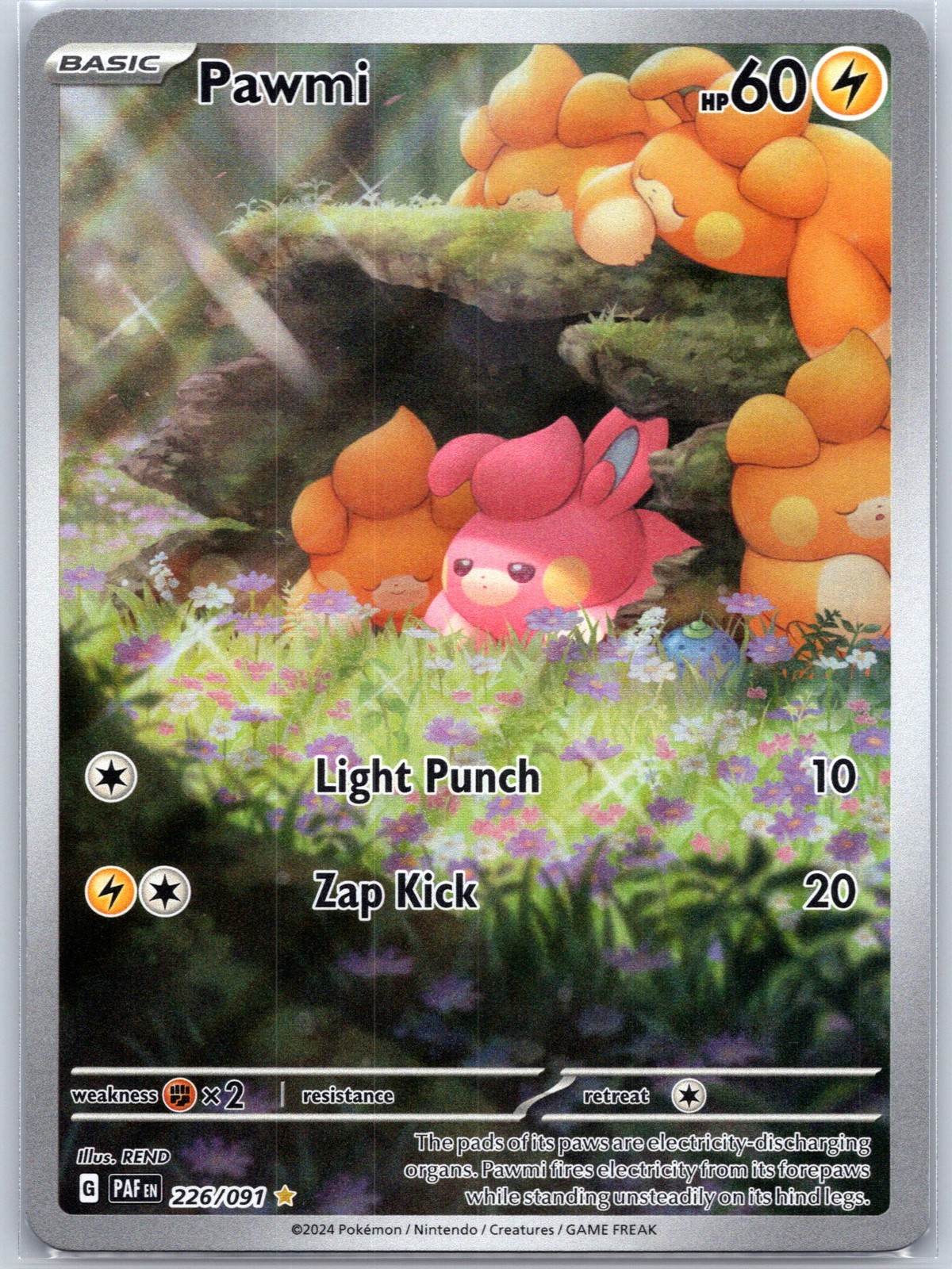 Pawmi 226/091 Illustration Rare Near Mint SV: Paldean Fates Pokemon Shipnow