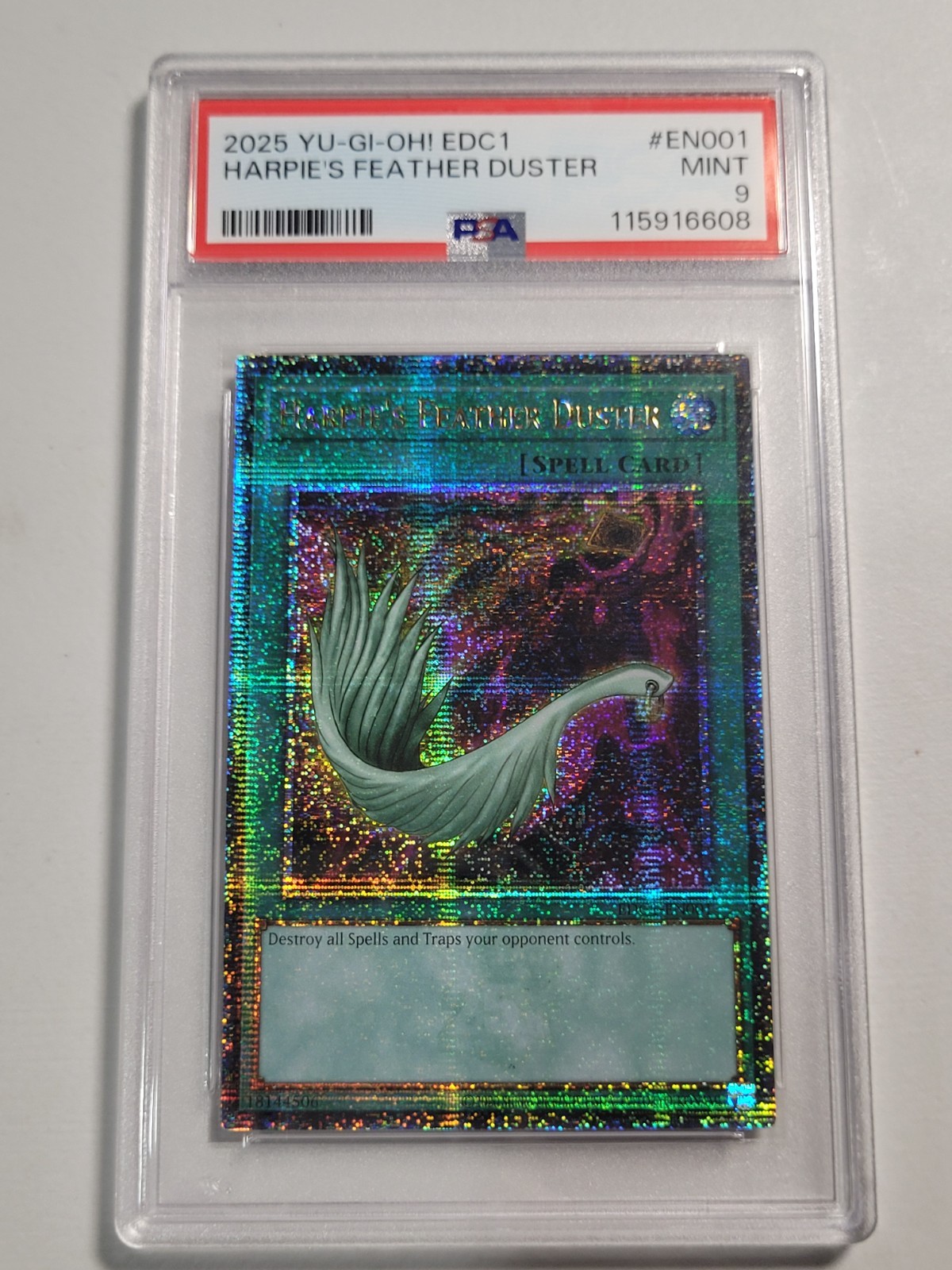 2025 YU-GI-OH! EDC1-EARLY DAYS COLL PROMO CARDS HARPIE’S FEATHER DUSTER PSA 9
