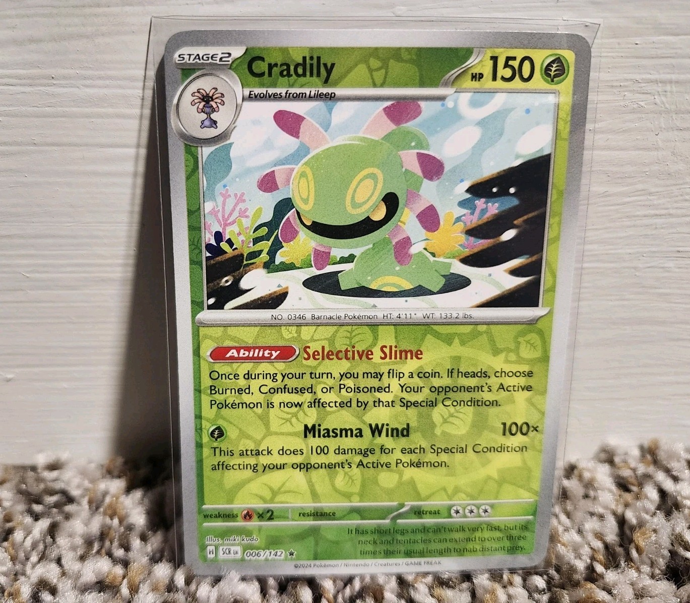 Pokemon TCG Cradily SV07: Stellar Crown 006/142 Reverse Holo Rare