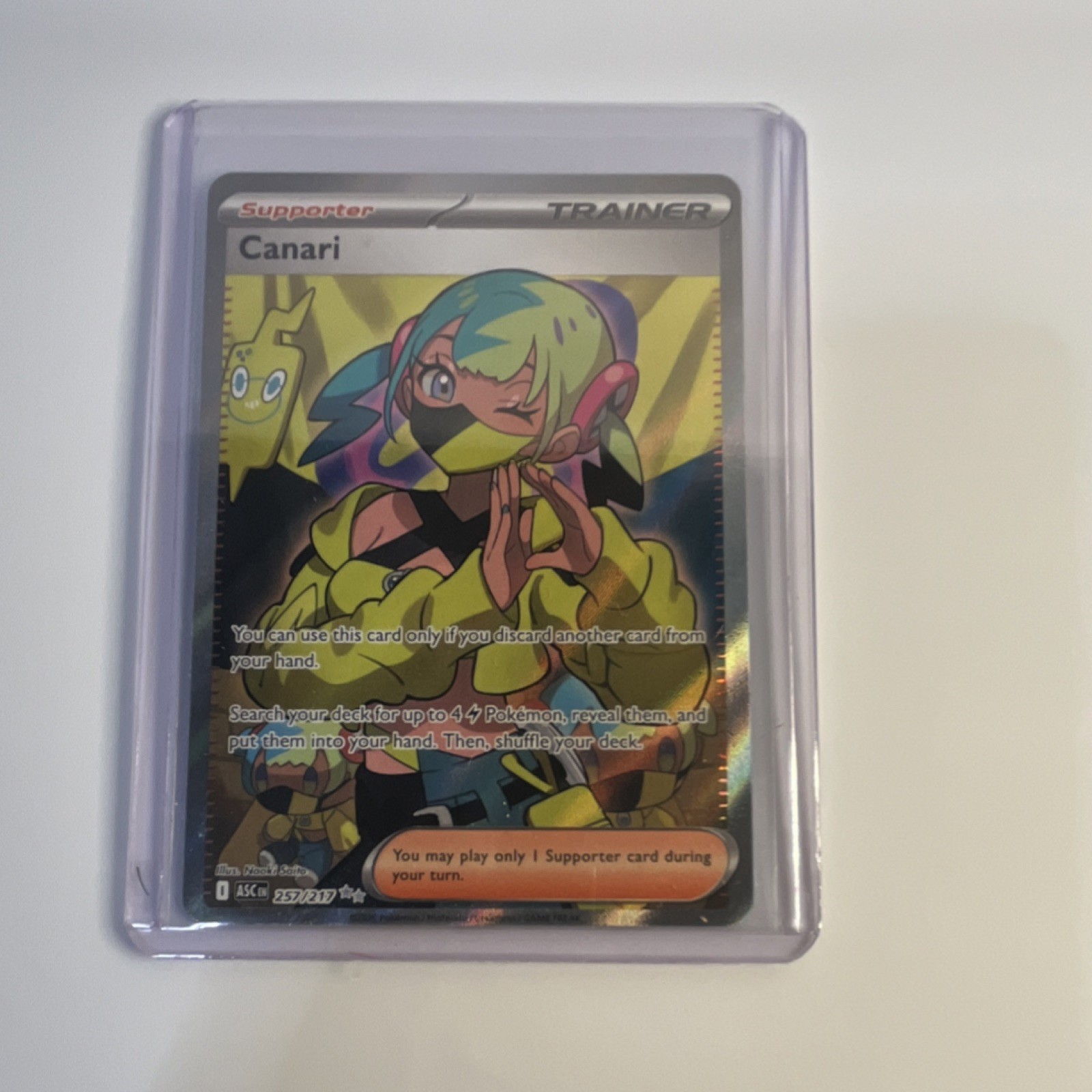 Pokémon Canari 257/217 SV: Stellar Crown Secret Rare Full Art Holo Trainer