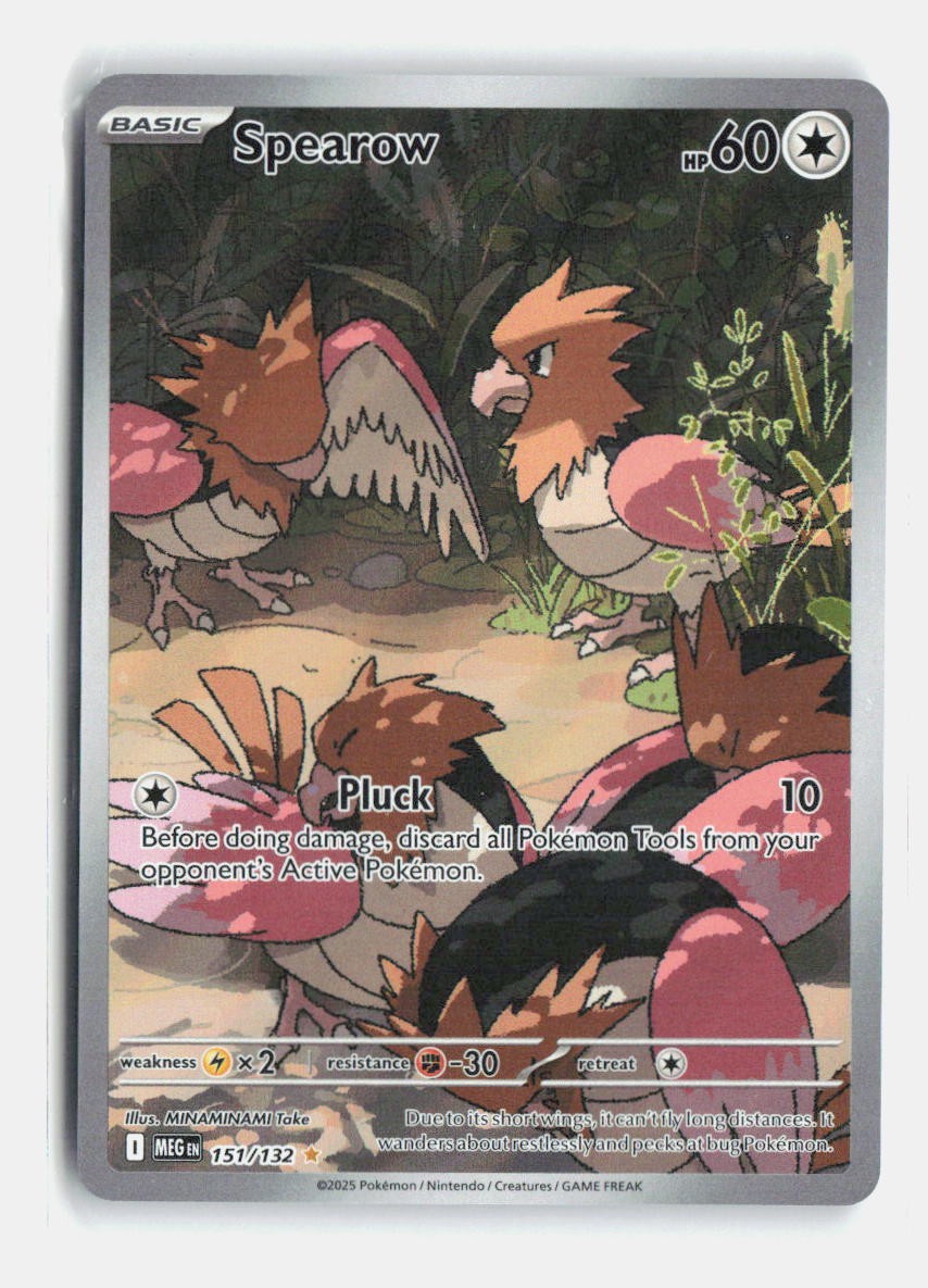 Spearow 151/132 Illustration Rare Mega Evolution Pokemon Holo Near Mint