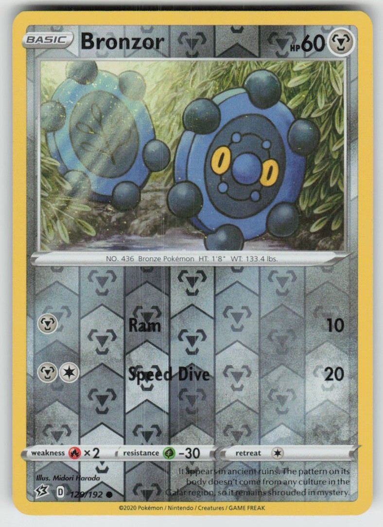 PO-04 Reverse Holo Bronzor 129/192 Common SWSH02: Rebel Clash NM
