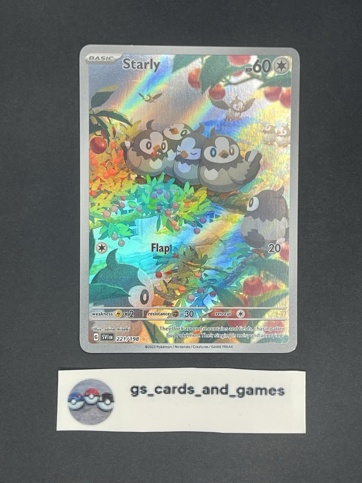 Starly 221/198 Illustration Rare – SV1: Scarlet & Violet Base – Pokemon TCG
