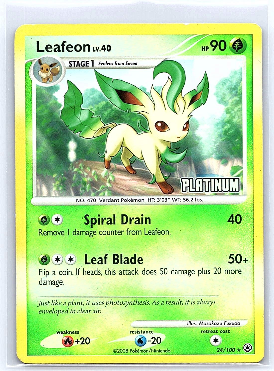 Leafeon Burger King Promos 024/100 Reverse Holo Stamped