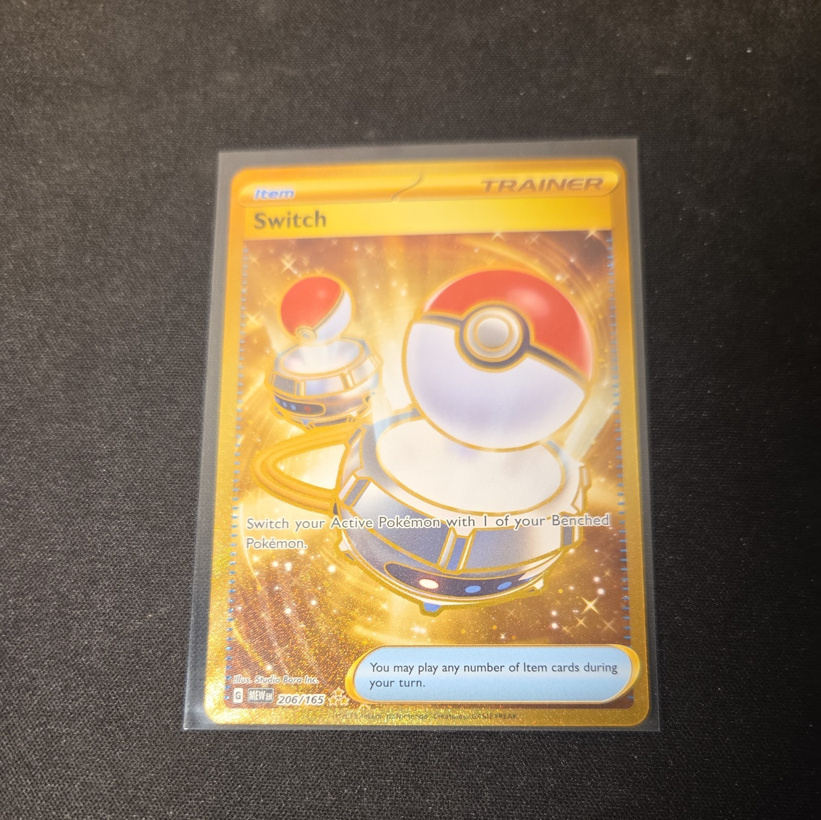 Switch 206/165 Pokemon Card TCG 151 Gold Hyper Rare Holo NM