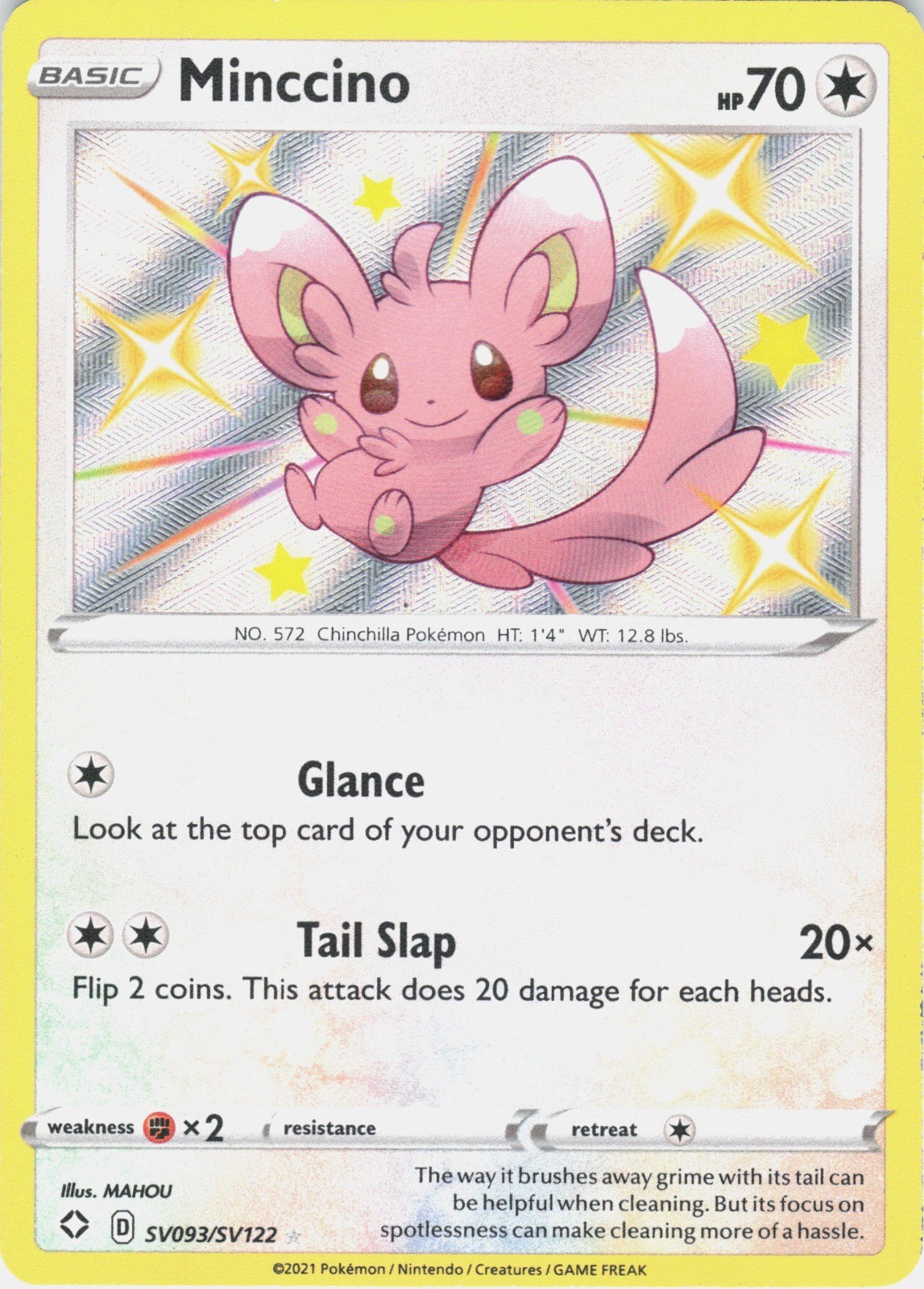 Minccino Shiny Holo Rare Shining Fates: Shiny Vault SV093/SV122 NM