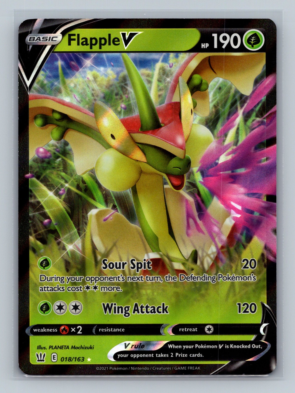 Flapple V 018/163 SWSH05 Pokemon Card EN Holofoil NM