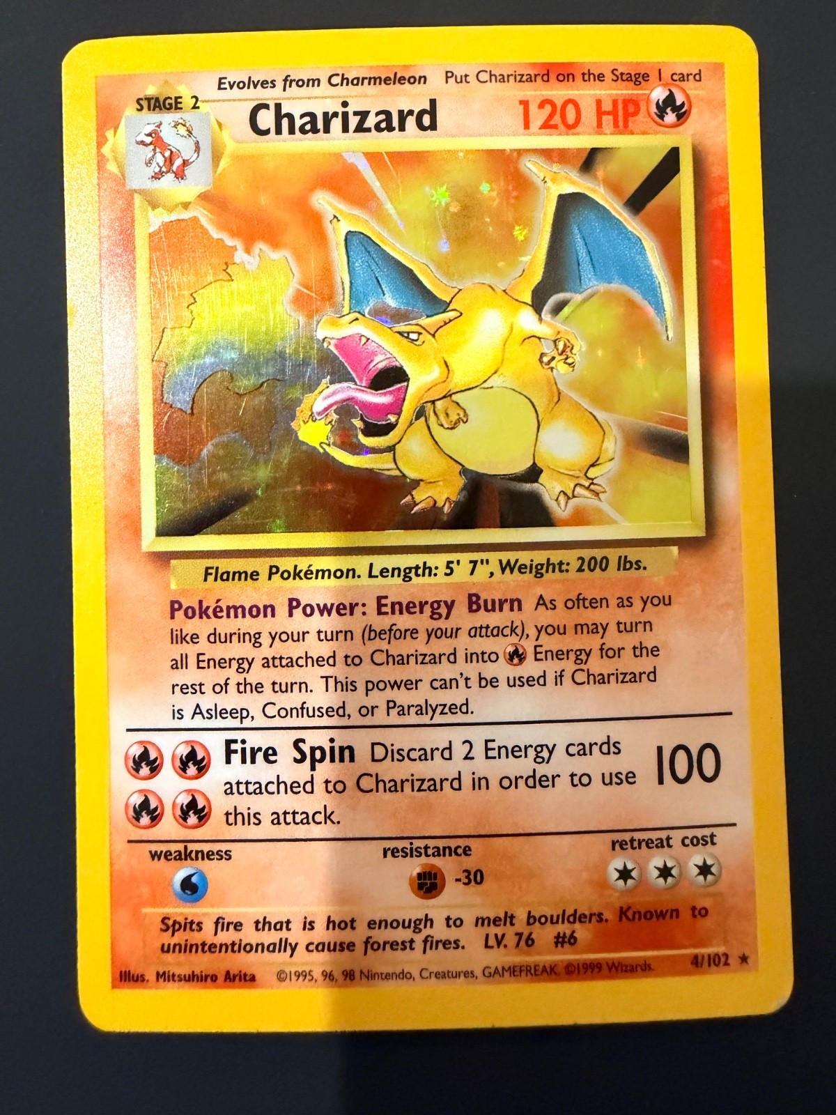 Pokemon TCG, Base Set Charizard 1999 Unlimited
