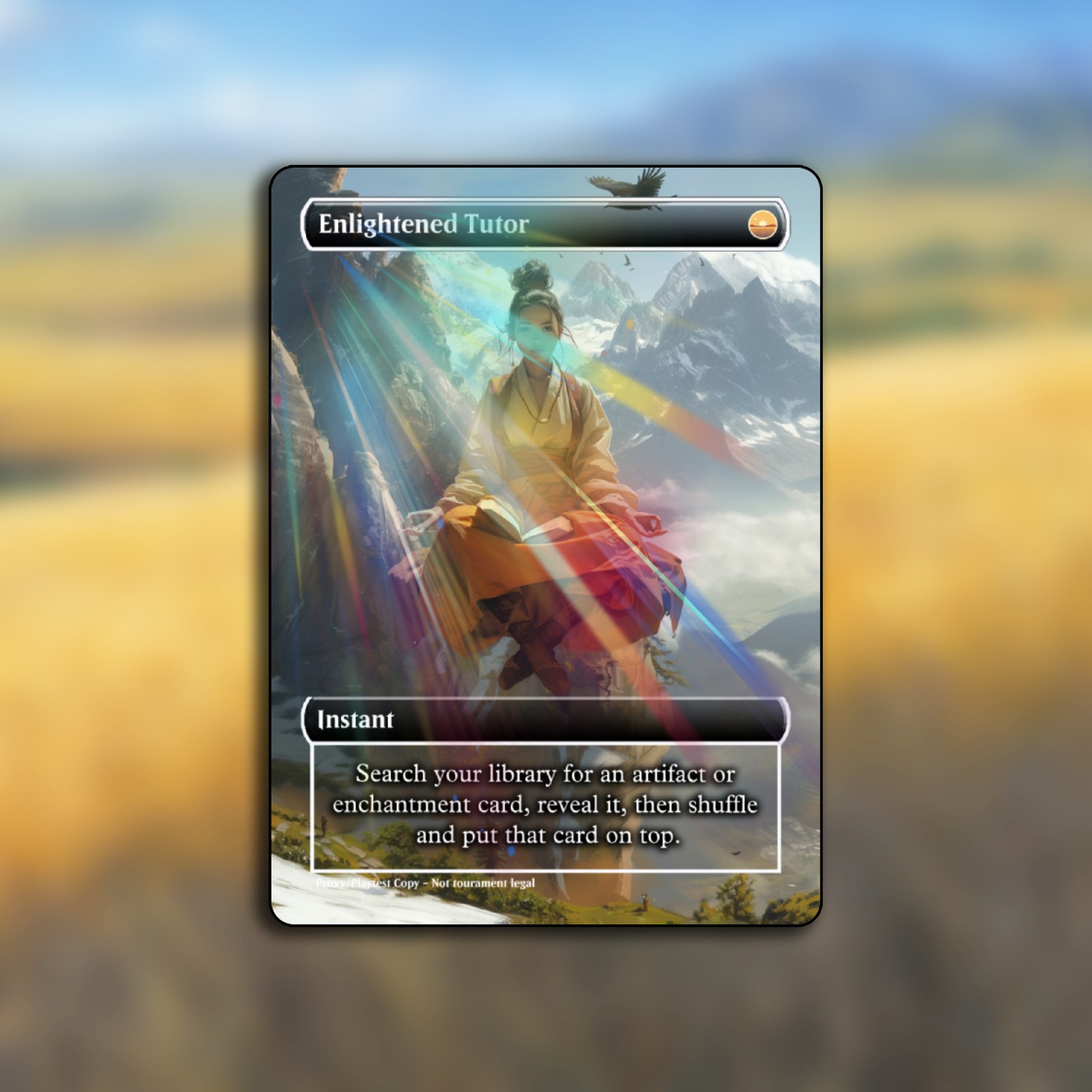 Enlightened Tutor MTG Playtest Card Custom Alt Art Commander Foil/Regular