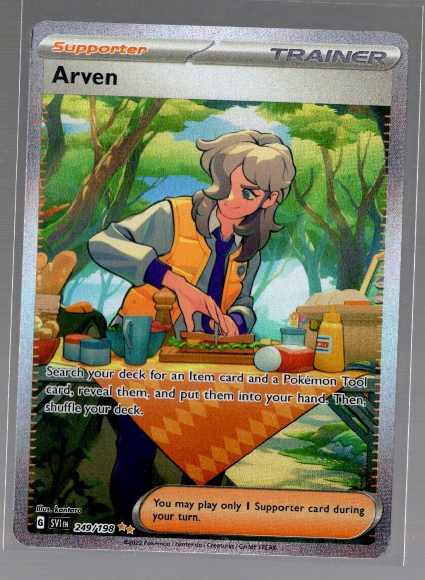 Arven Full Art 249/198 Illustration Rare Scarlet & Violet Pokemon TCG Near Mint