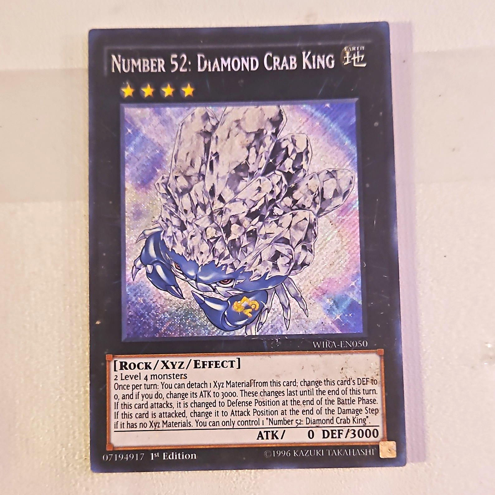Konami Number 52: Diamond Crab King Wing Raiders WIRA-EN050 Secret Holo EN 1st