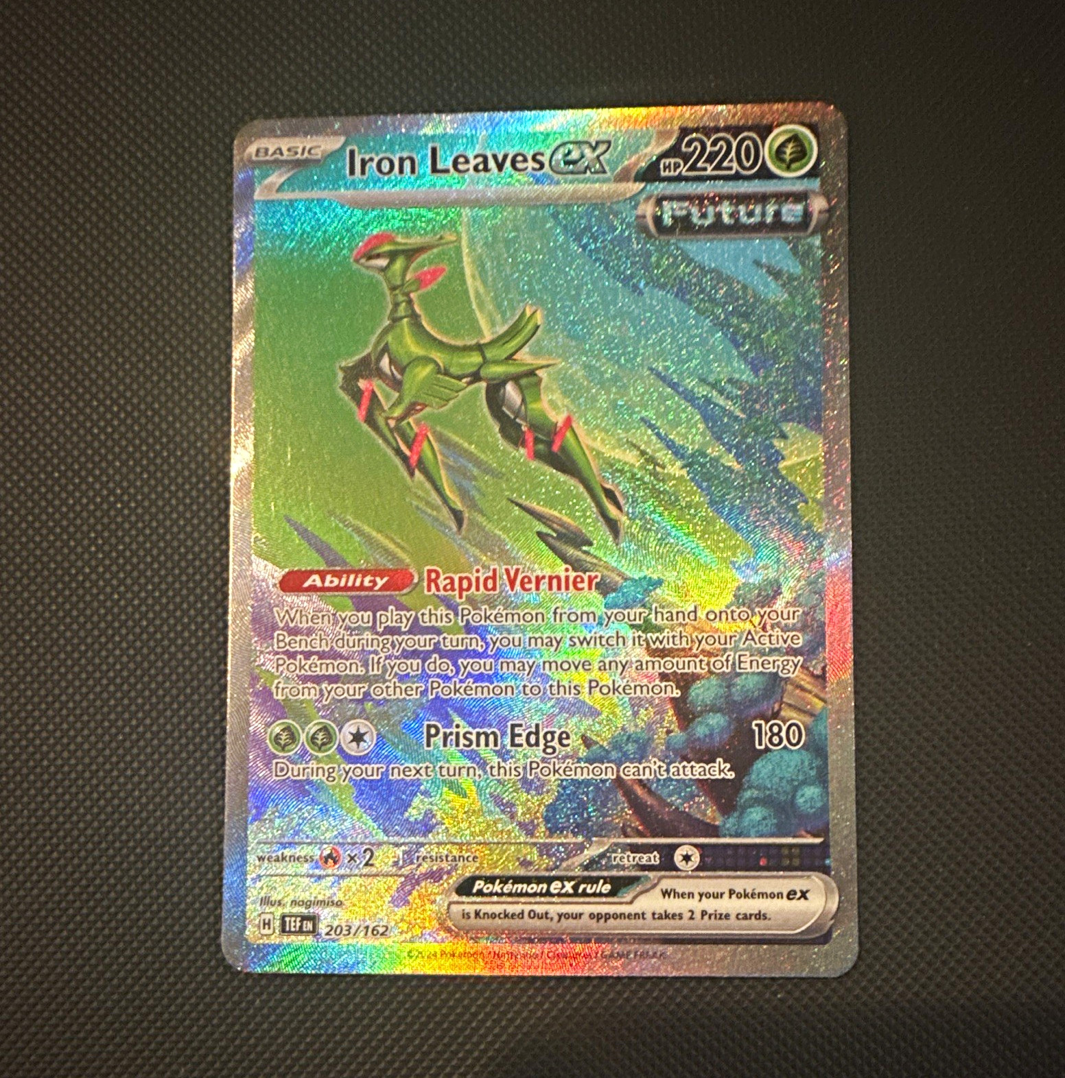 The Pokemon Company Iron Leaves ex 203/162 Temporal Forces SIR Holo 220HP EN