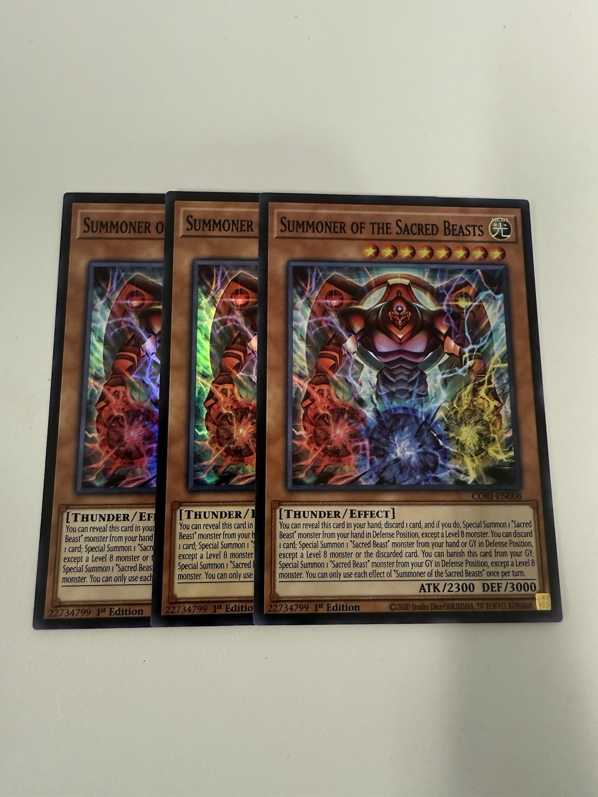 3X Summoner of the Sacred Beasts Super Rare CORI-EN008 presale ships 7/3