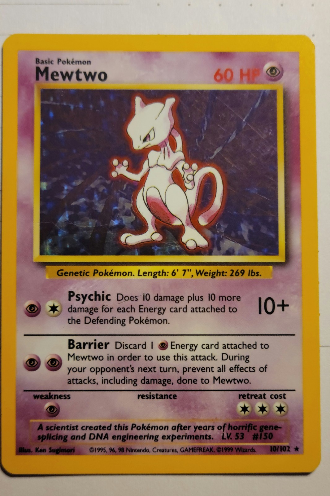 Mewtwo 10/102 Base Set Holo Unlimited