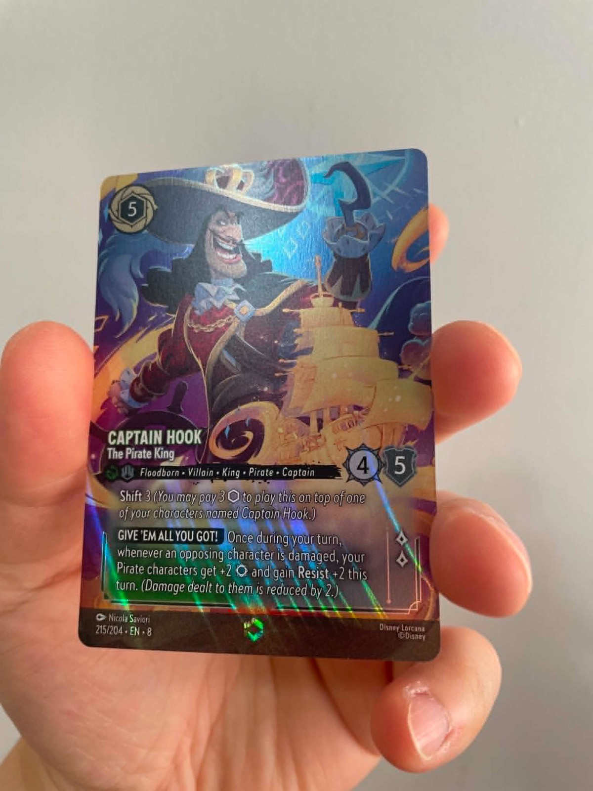 Captain Hook – The Pirate King (Enchanted) – Reign of Jafar (8) Lorcana NM