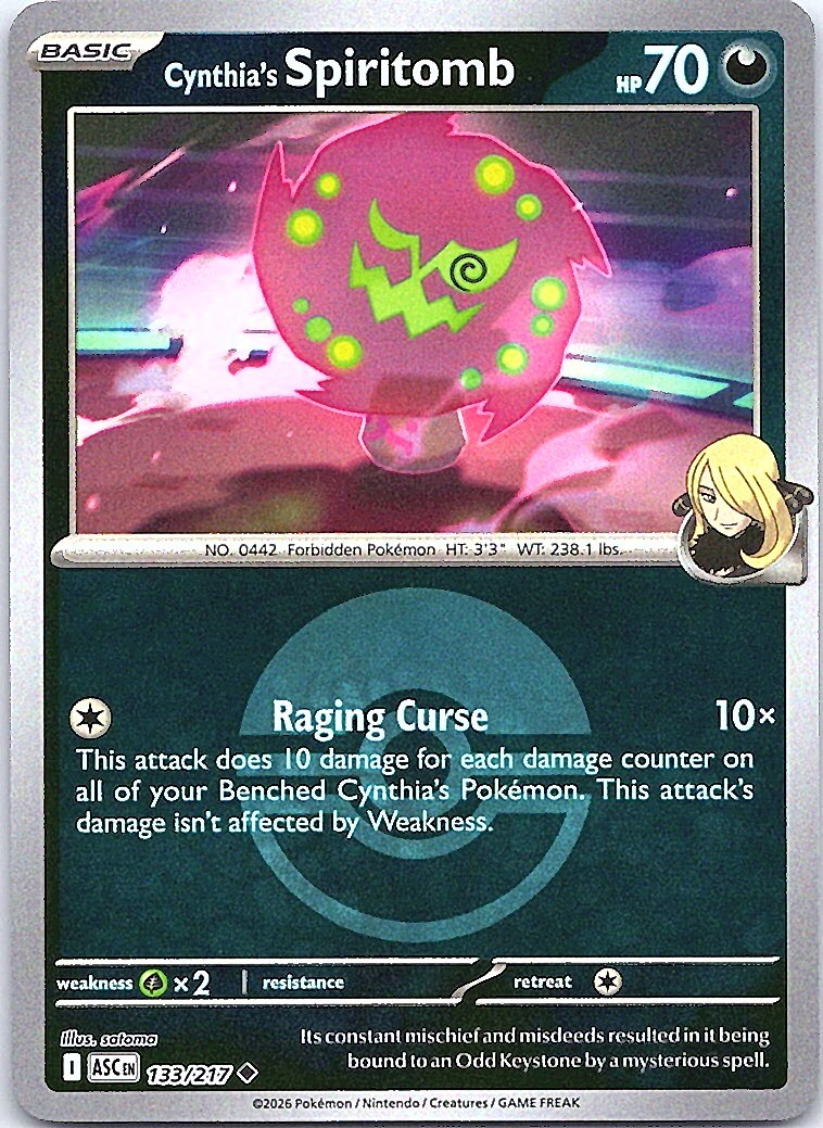Cynthia’s Spiritomb – (Poke Ball) Reverse Holo Uncommon ME: Ascended Heroes 133/