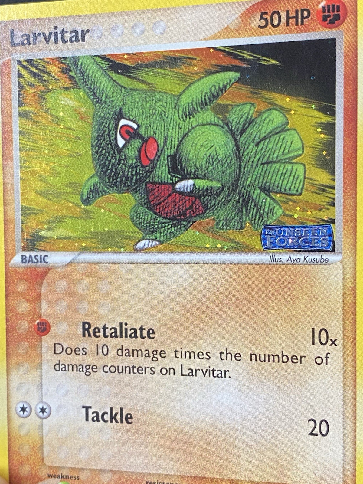 Larvitar 61/115 Unseen Forces (Stamped) Reverse Holo LP+