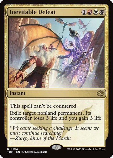 Inevitable Defeat NM RARE MTG Tarkir: Dragonstorm [TDM] #194 Near Mint Regular