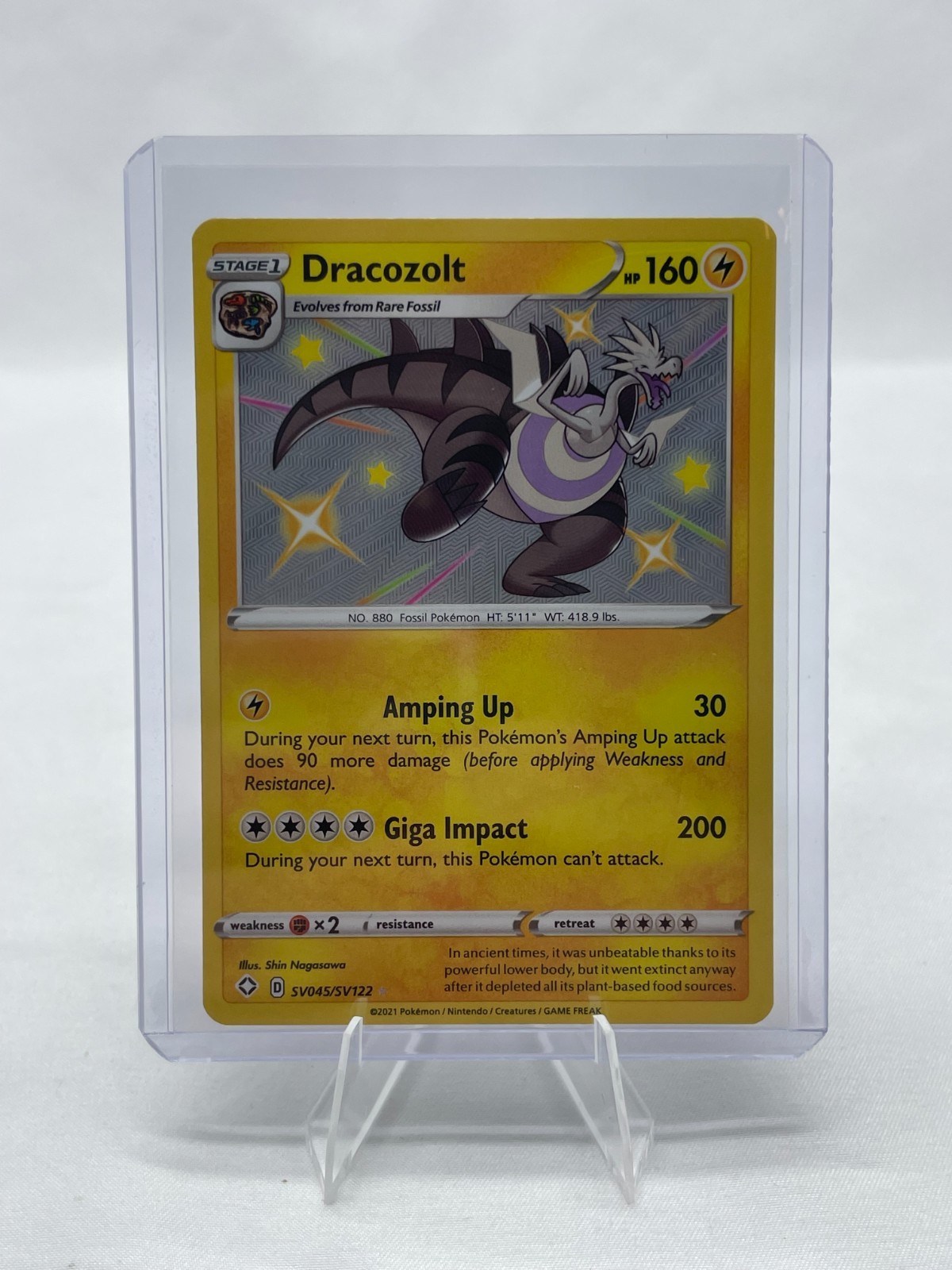 Dracozolt – SV045/SV122 – Pokemon Shining Fates Sword Shield Shiny Rare Card NM