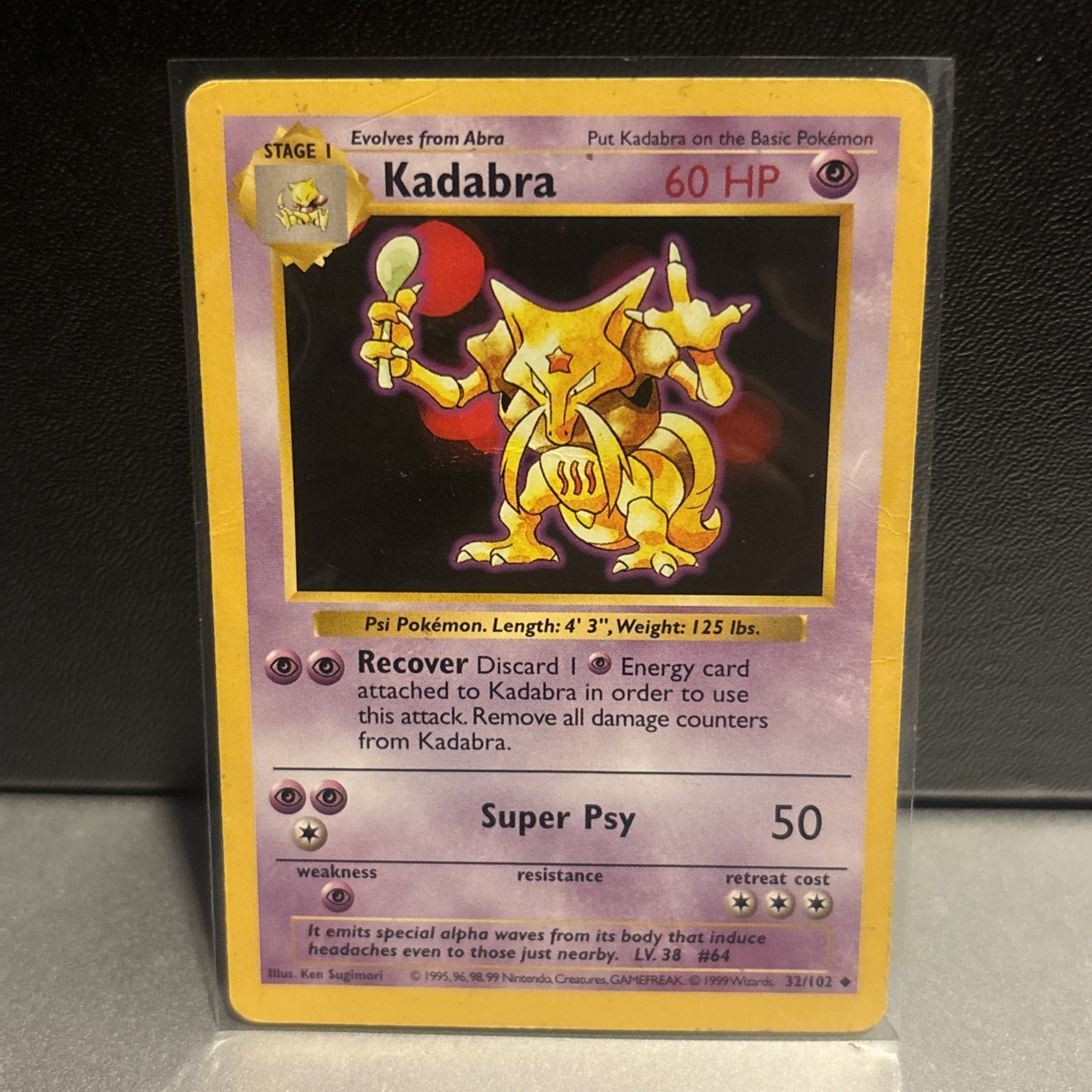 Kadabra 032/102 Base Set (Shadowless) Regular Pokémon
