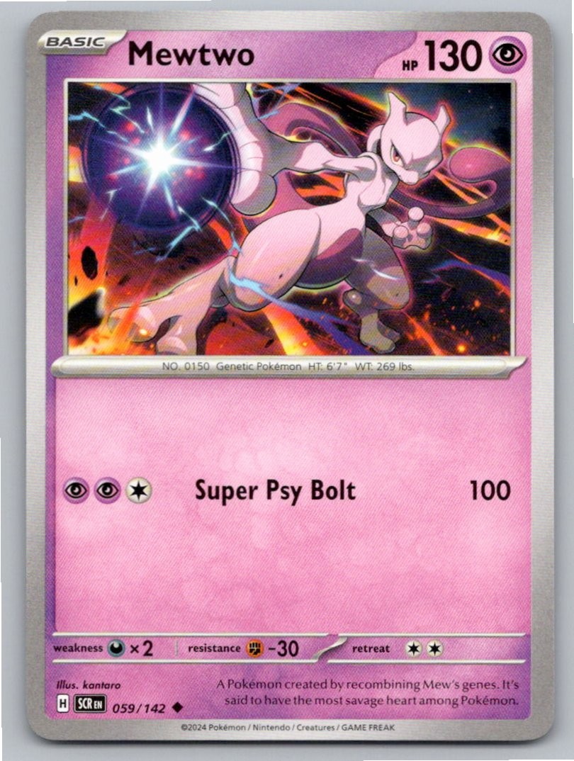 2024 POKEMON MEWTWO STELLAR CROWN 59/142 UNCOMMON NM A13792 FREE S&H
