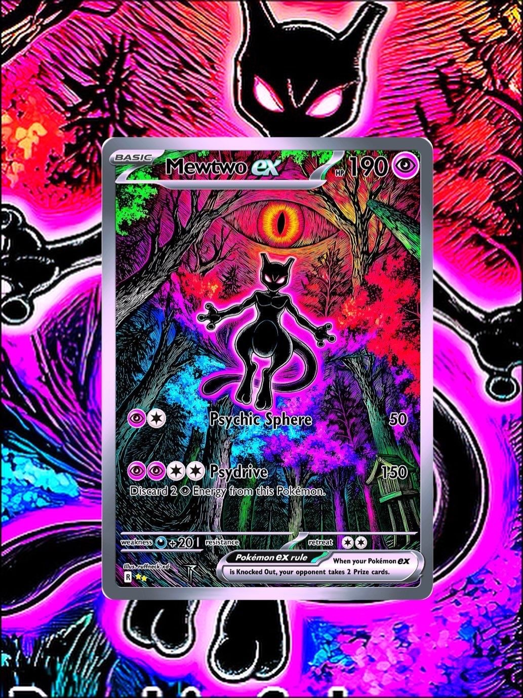 Mewtwo Ex Full Art Pokemon Card Artwork Designed by German Artist