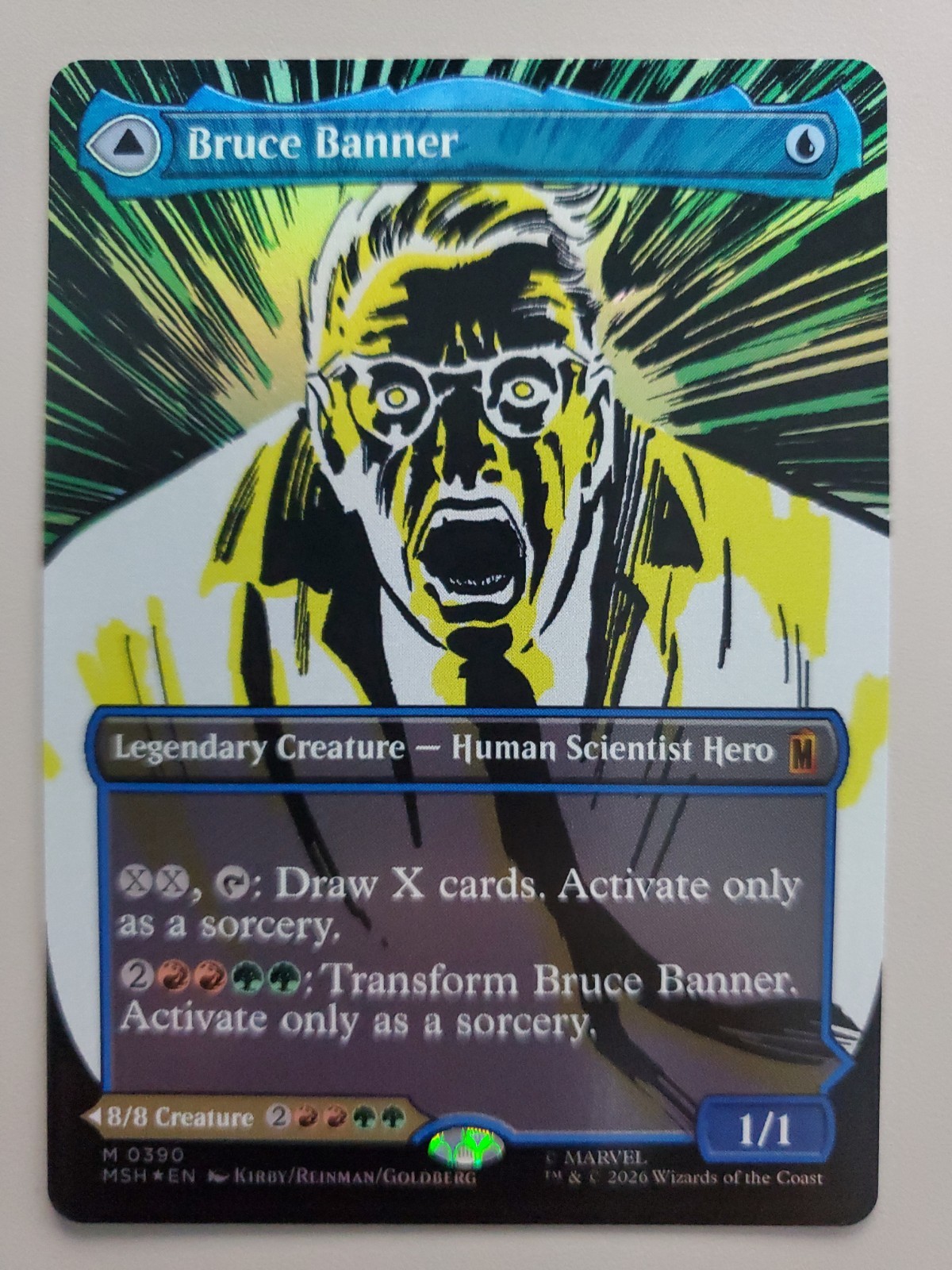 MTG Bruce Banner/The Incredible Hulk Marvel Super Heroes 390 Foil Comic Mythic