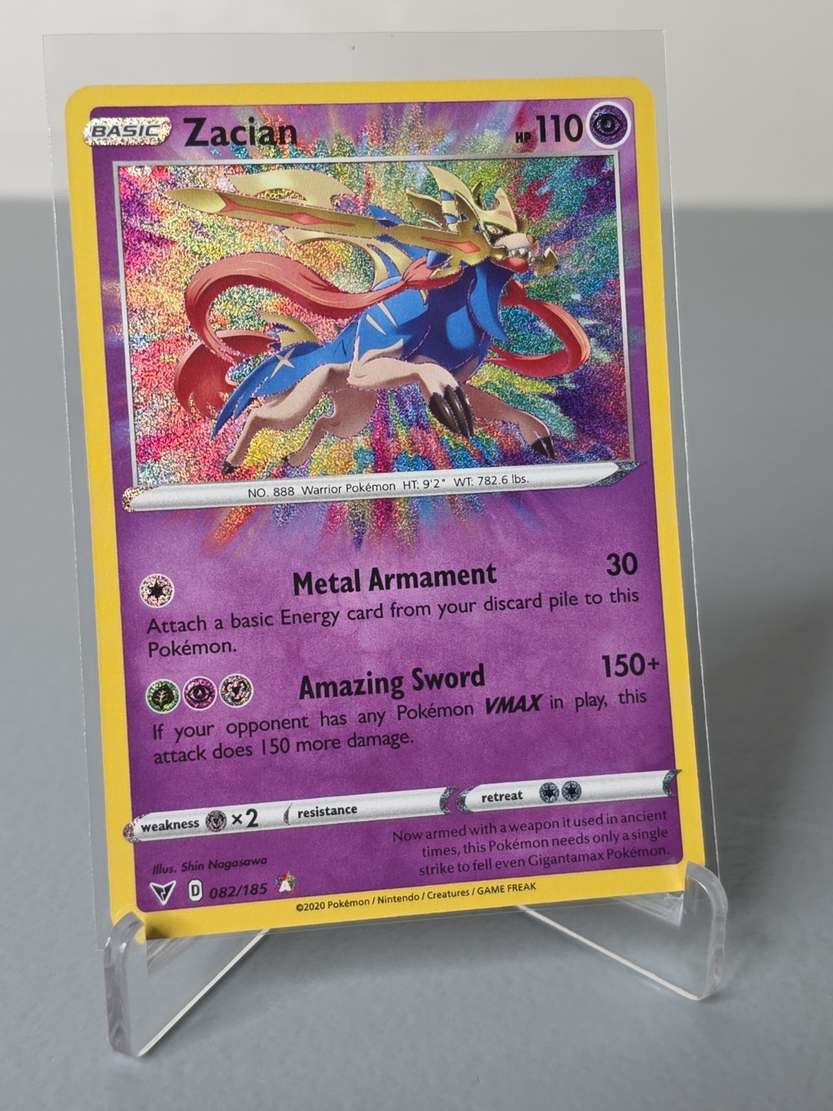 Pokemon Zacian 082/185 Swsh04: Vivid Voltage Amazing Rare Holo NM/M