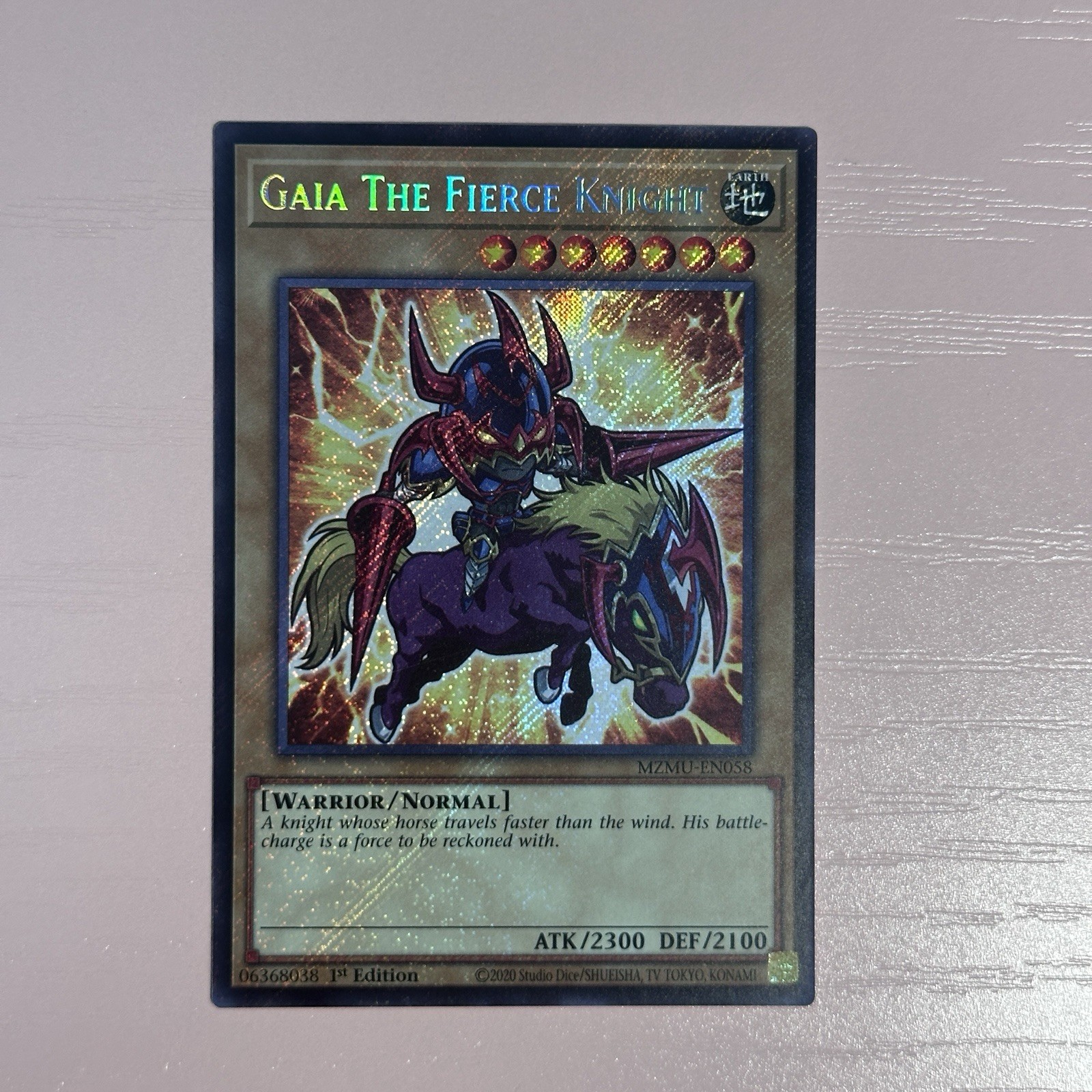 YuGiOh! Gaia The Fierce Knight (Secret Rare) MZMU-EN058 1st Ed NM Maze