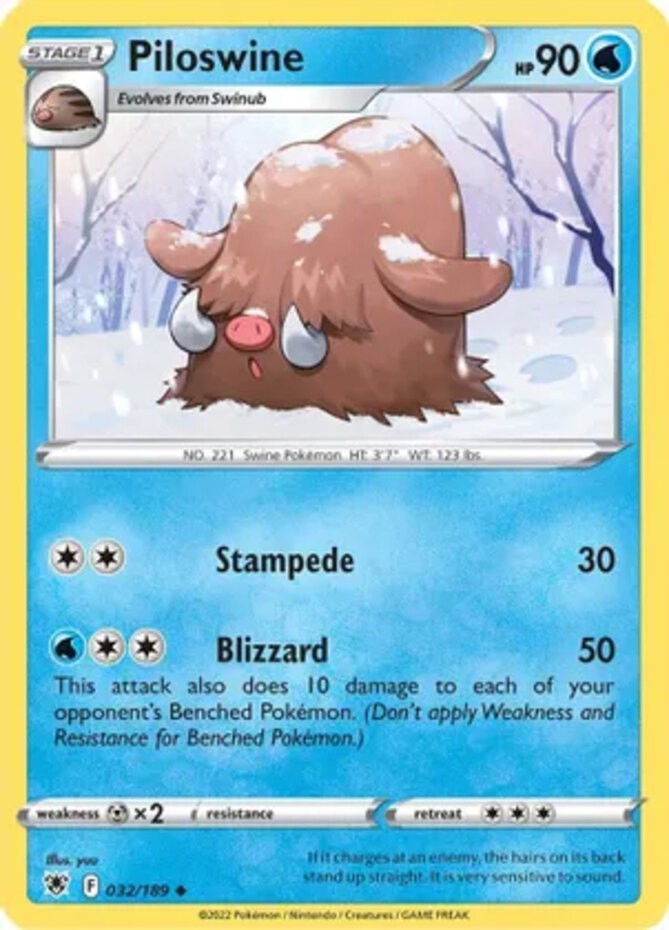 Piloswine – 032/189 – Uncommon – Near Mint