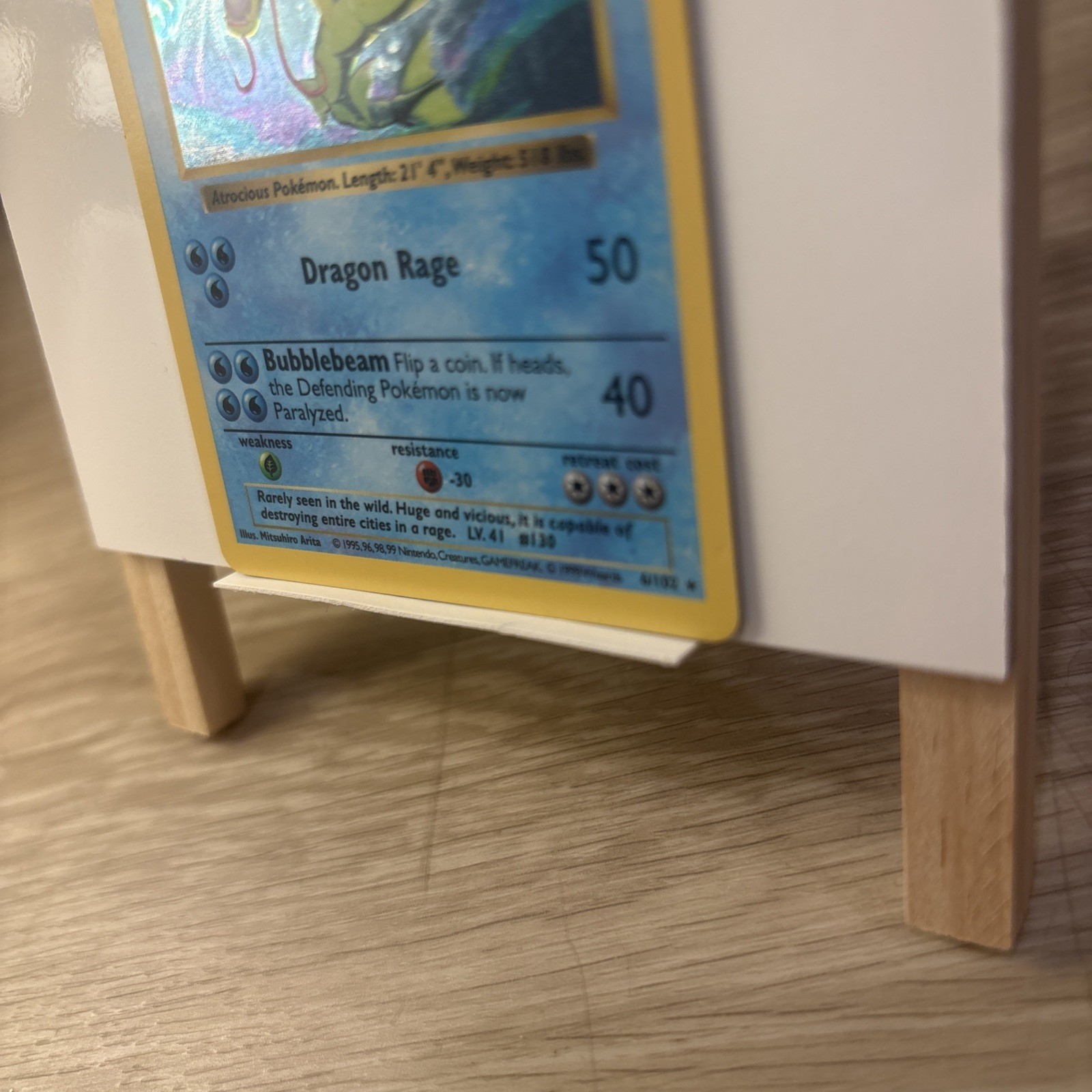 Gyarados SHADOWLESS Base Set Holo Rare Card 6/102 LP Vintage Pokémon TCG