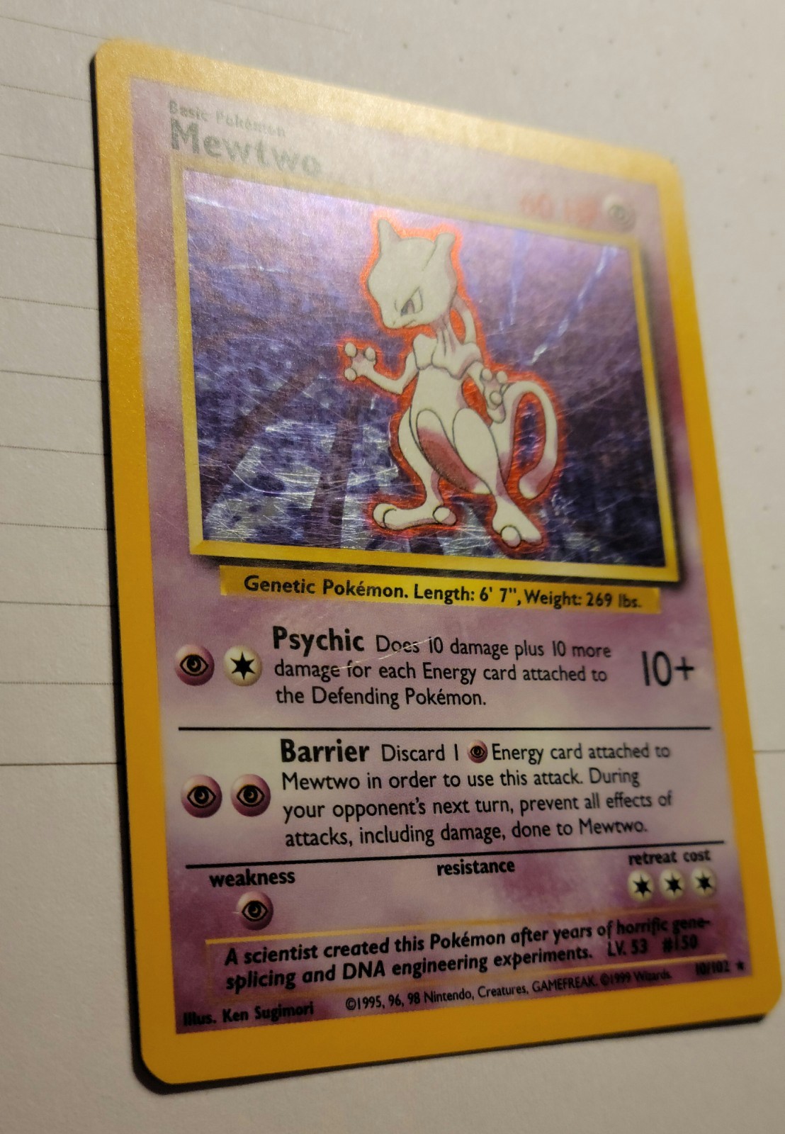 Mewtwo 10/102 Base Set Holo Unlimited