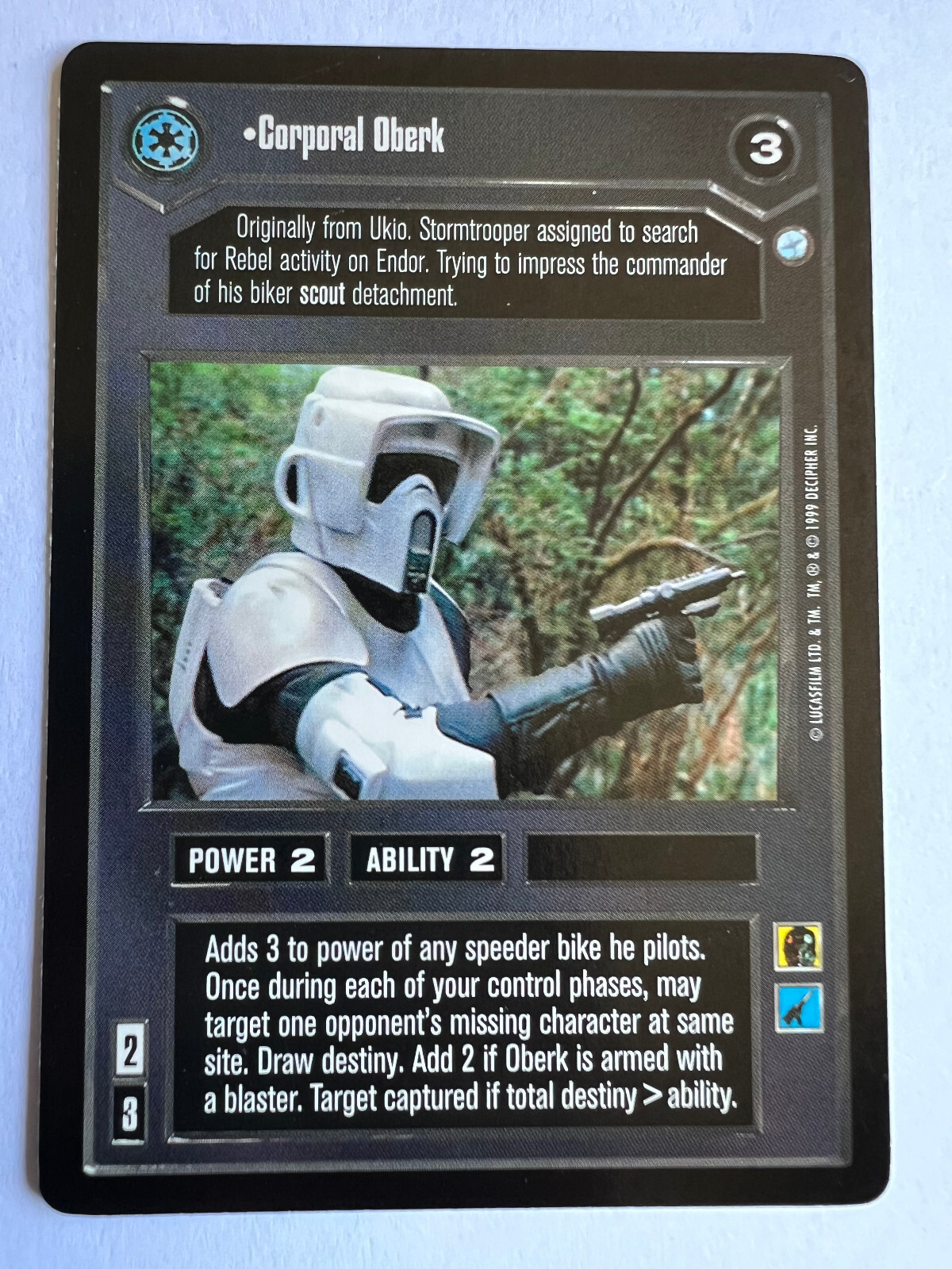 Star Wars CCG Corporal Oberk ENDOR Rare LP/NM