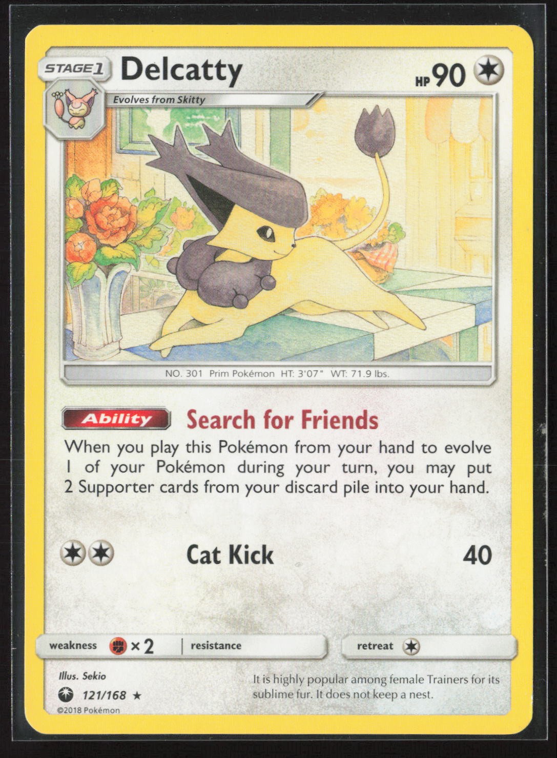Delcatty 121/168 Holo Rare Celestial Storm Pokemon Moderately Played