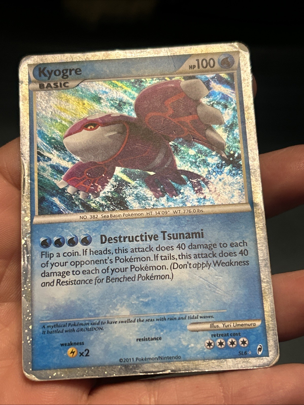 Pokémon TCG Kyogre Call of Legends 2011 SL6- DAMAGED