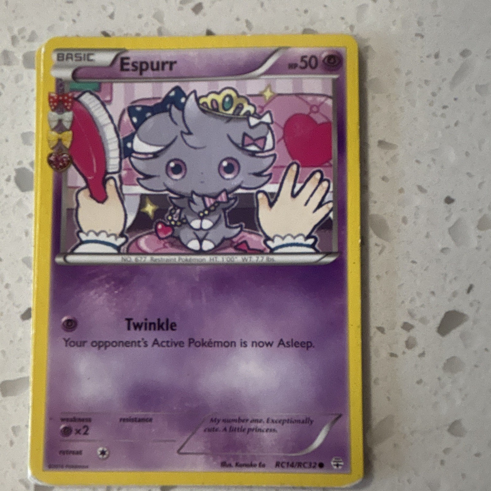 Pokemon Espurr RC14/RC32 Generations Radiant Collection Basic 50 HP Holo Eng